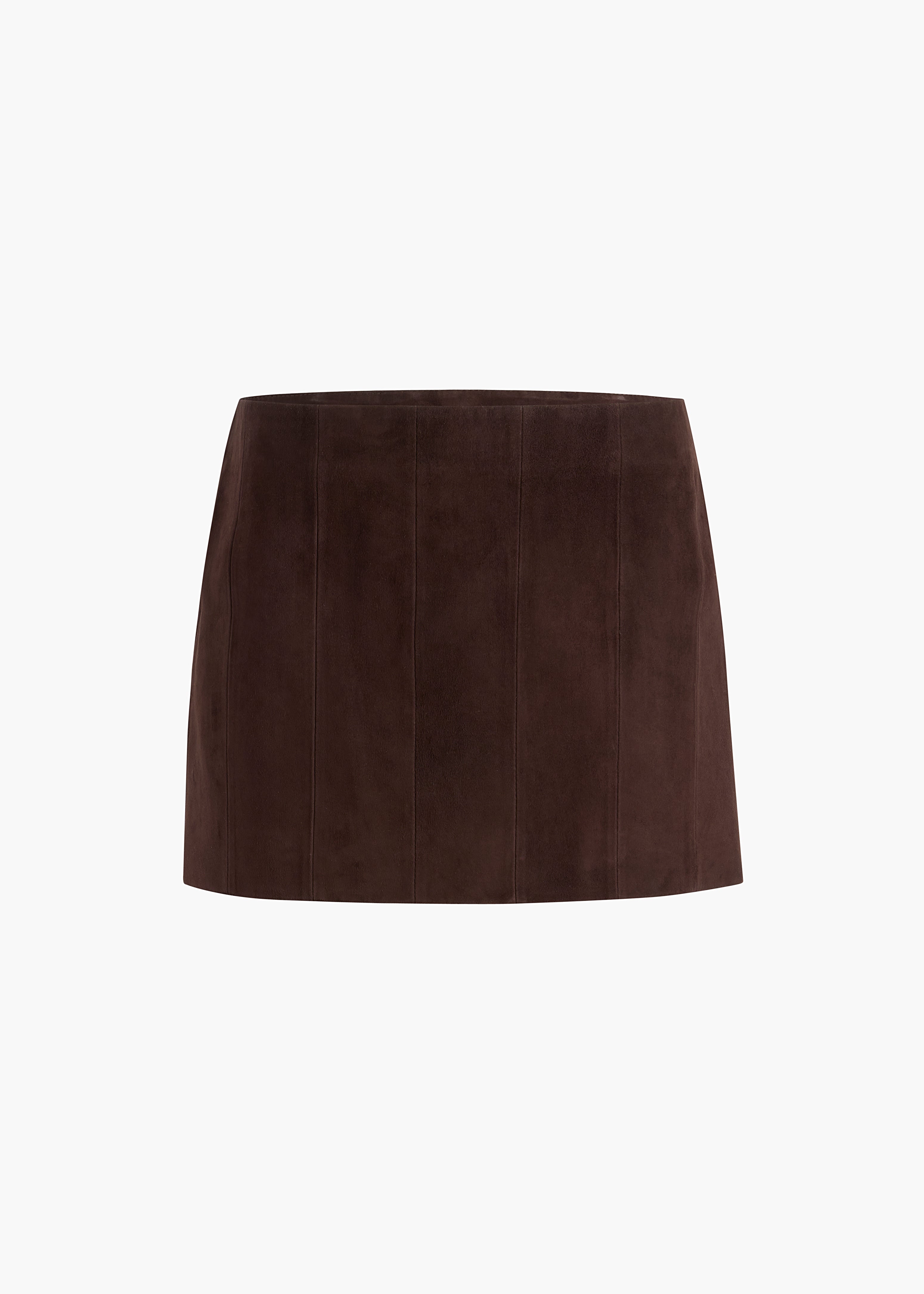 KHAITE LLC - Meelar Skirt in Dark Brown Suede