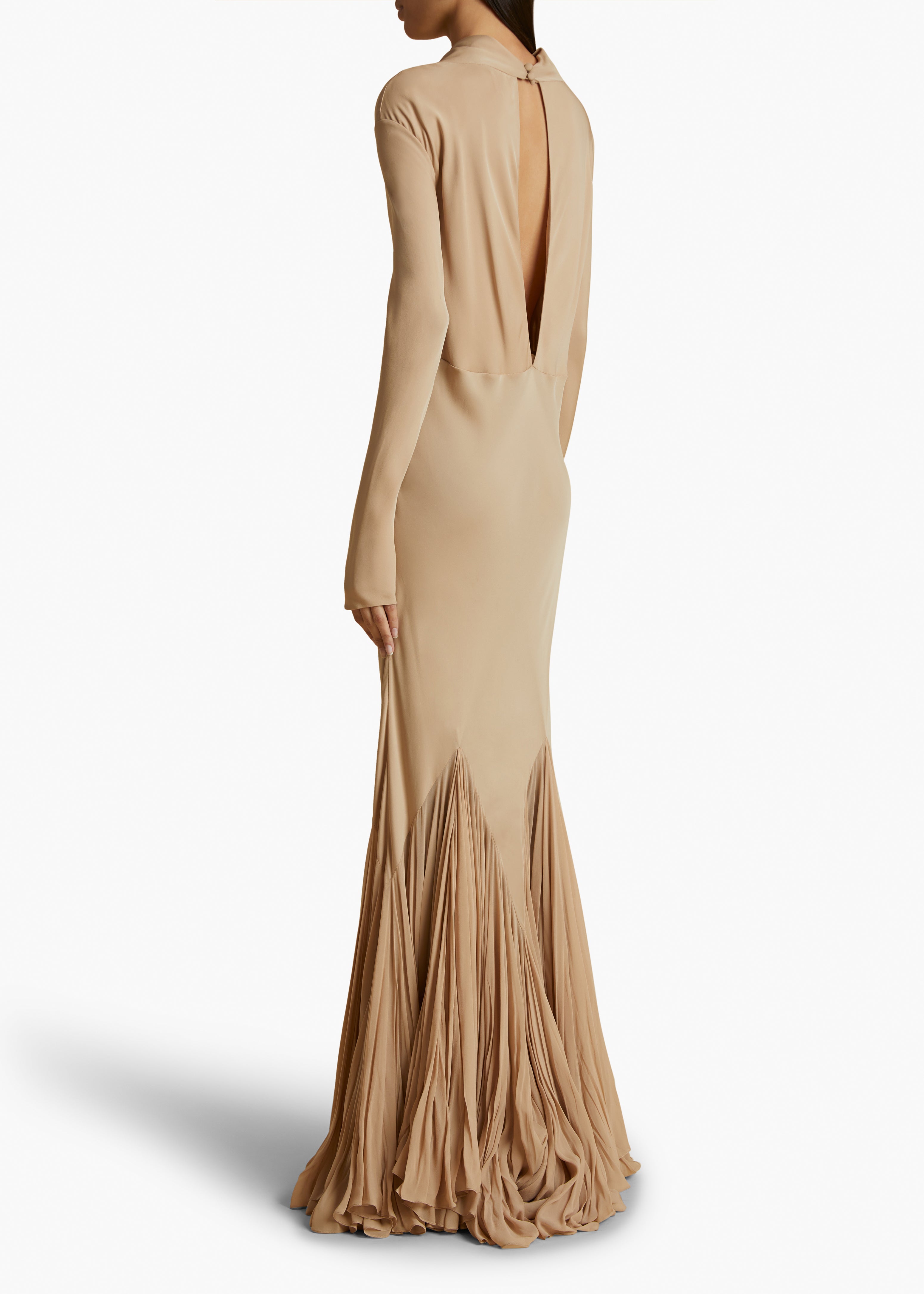 Metin Dress in Beige BACK VIEW