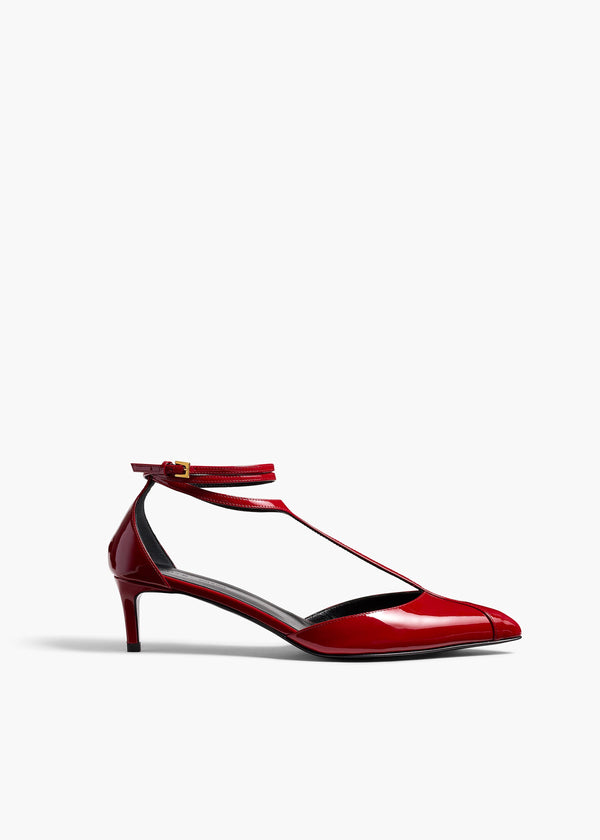  Mia Pump in Fire Red Patent Leather FRONT VIEW