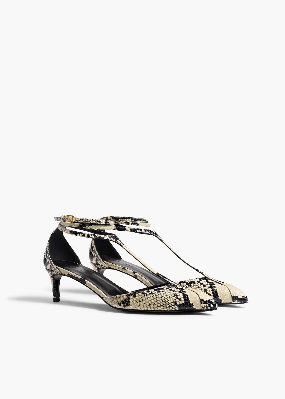 Minnie Driver Python Pumps Mia Pump in Natural Python-Embossed Leather – KHAITE