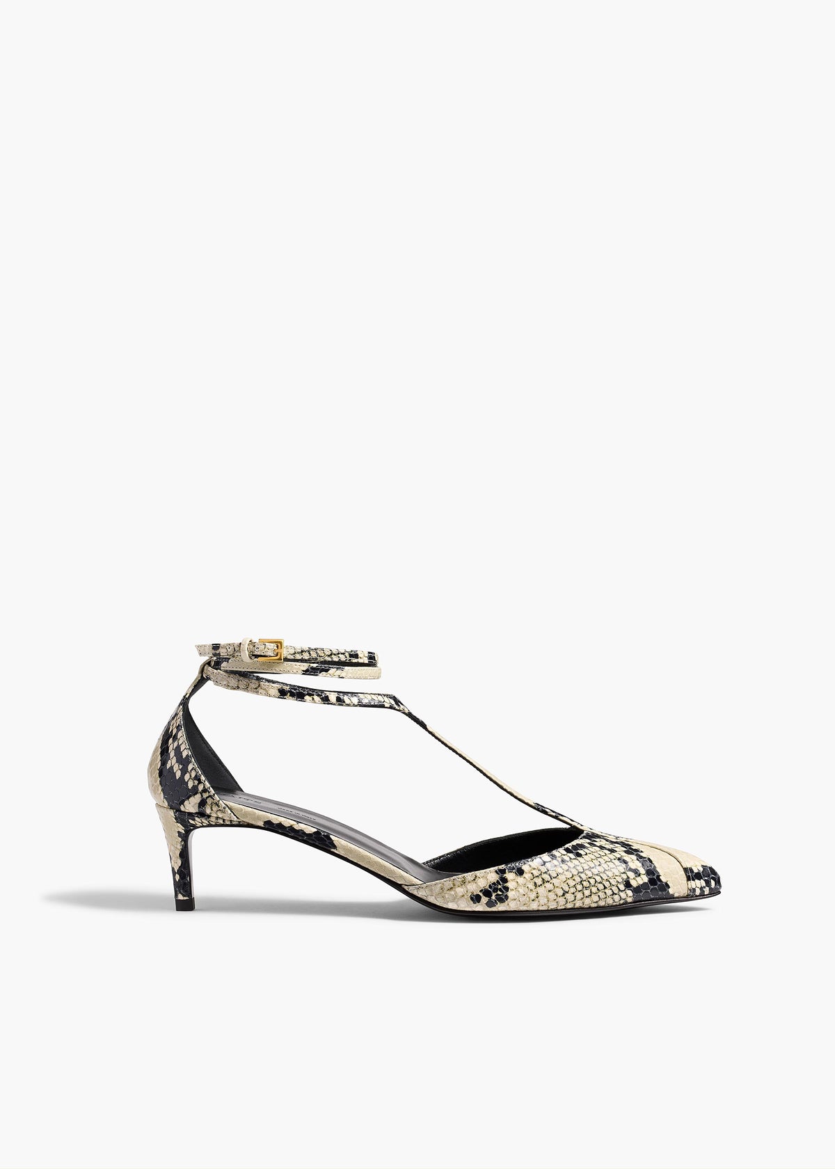 Minnie Driver Python Pumps Mia Pump in Natural Python-Embossed Leather – KHAITE