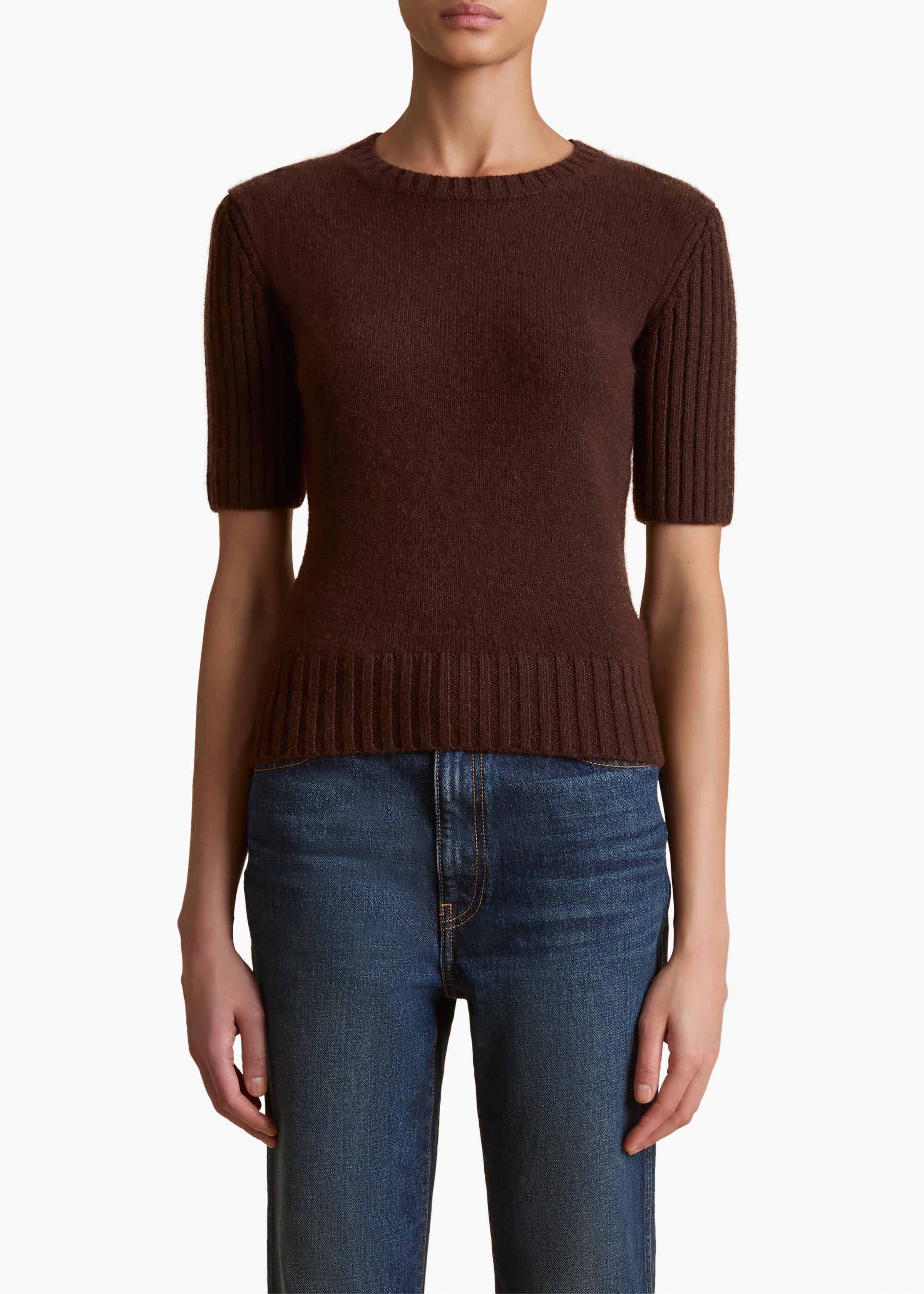 Mia Sweater in Rosewood FRONT VIEW