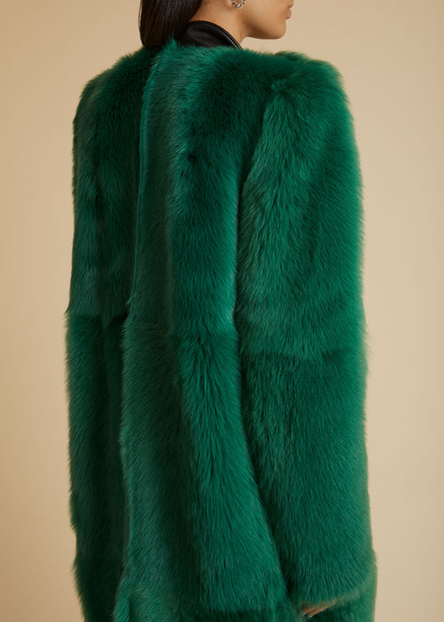 The Micah Coat in Forest Green Shearling– KHAITE
