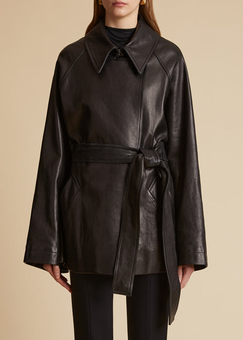 The Micky Coat in Black Leather