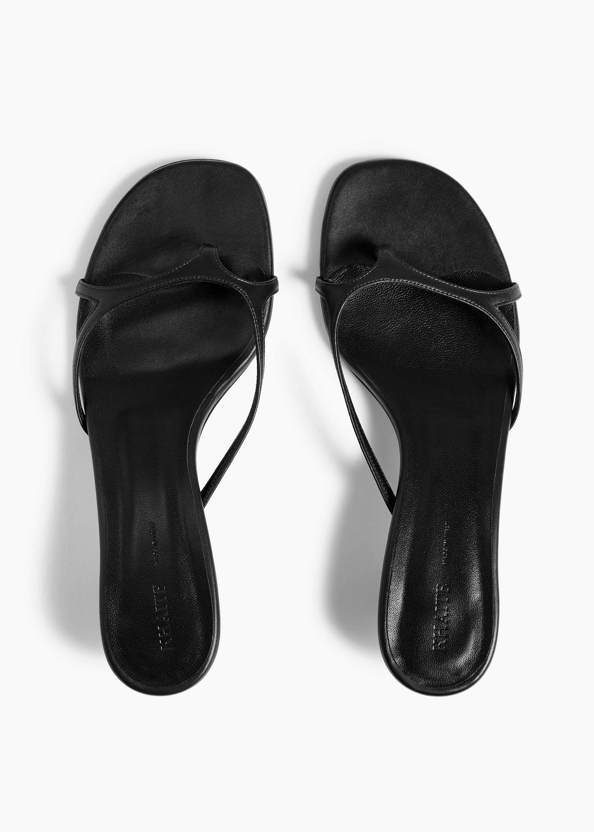KHAITE  - Mila Kitten Heel Sandal in Black Leather