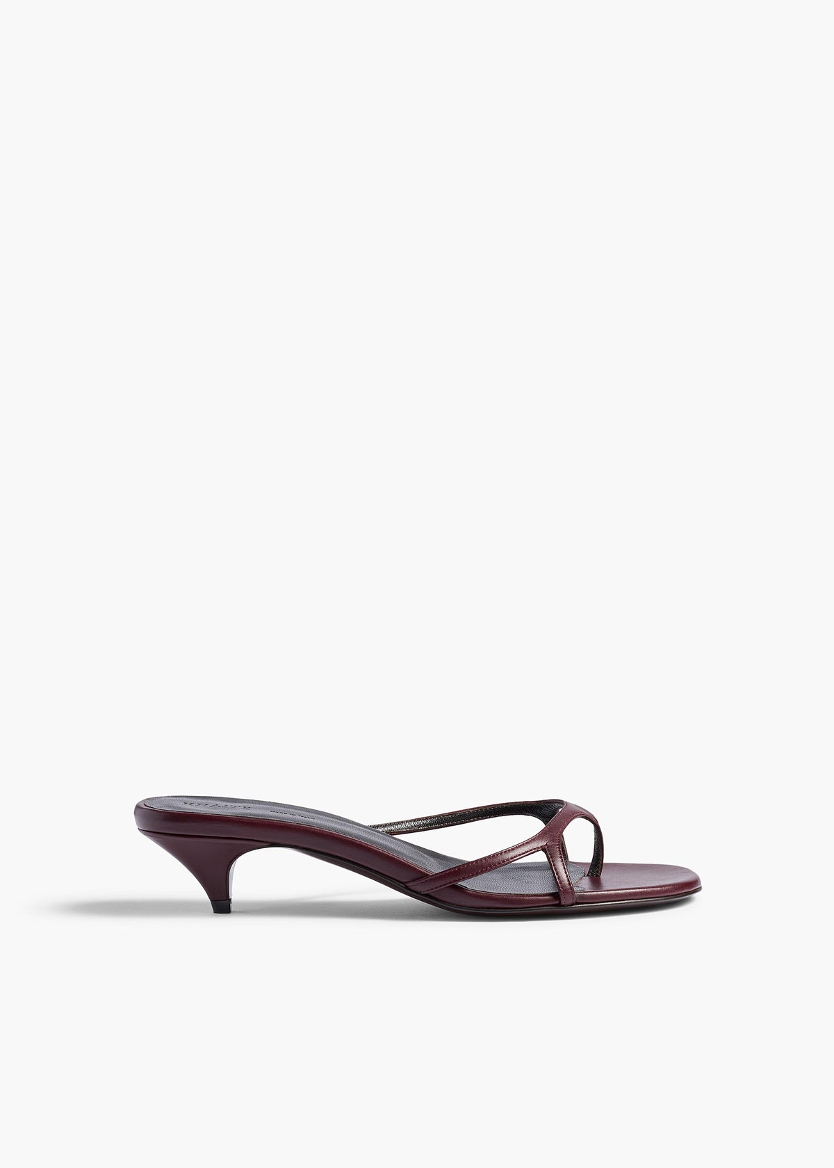 KHAITE  - Mila Kitten Heel Sandal in Bordeaux Leather