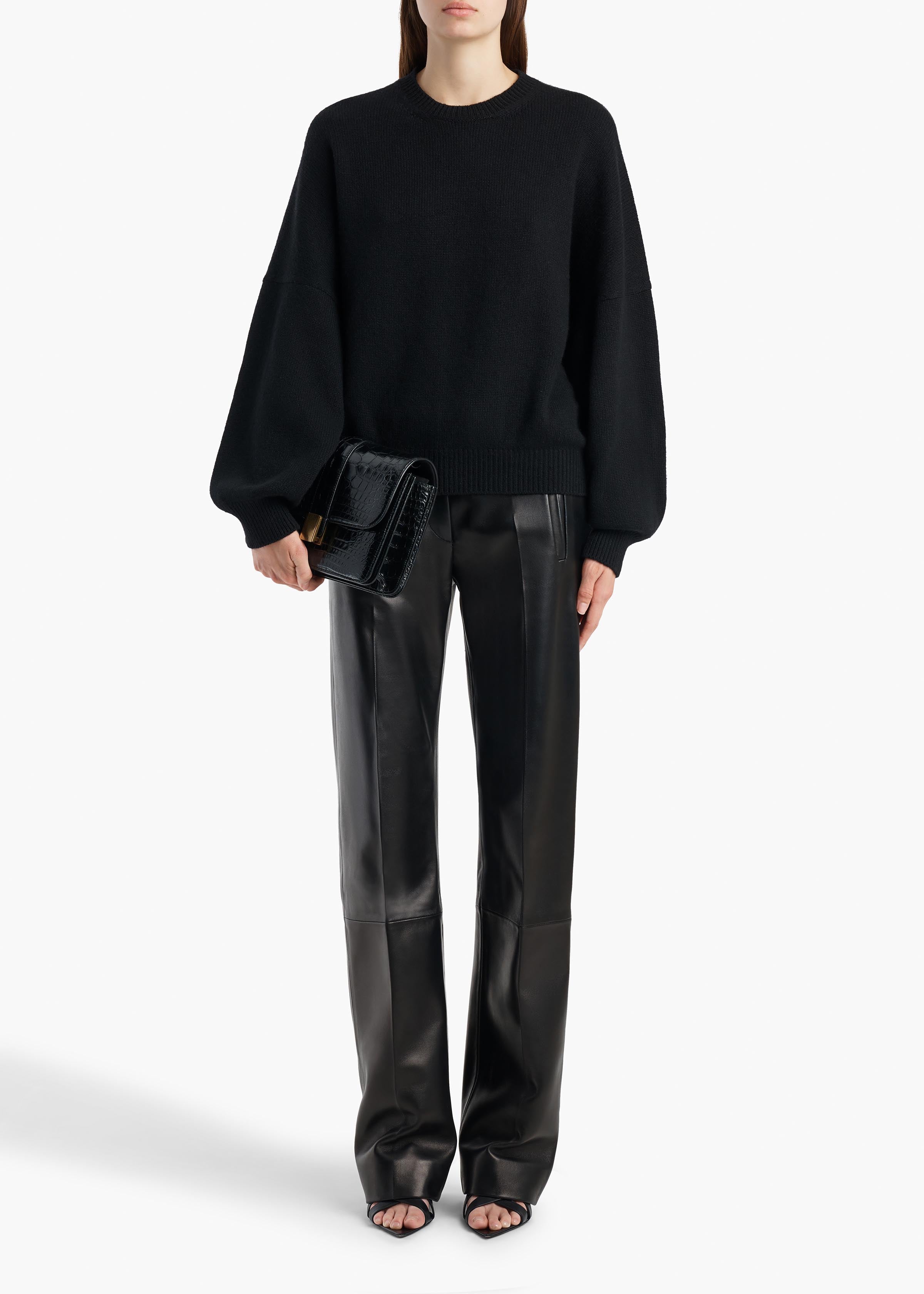 Miles Pant in Black Leather
