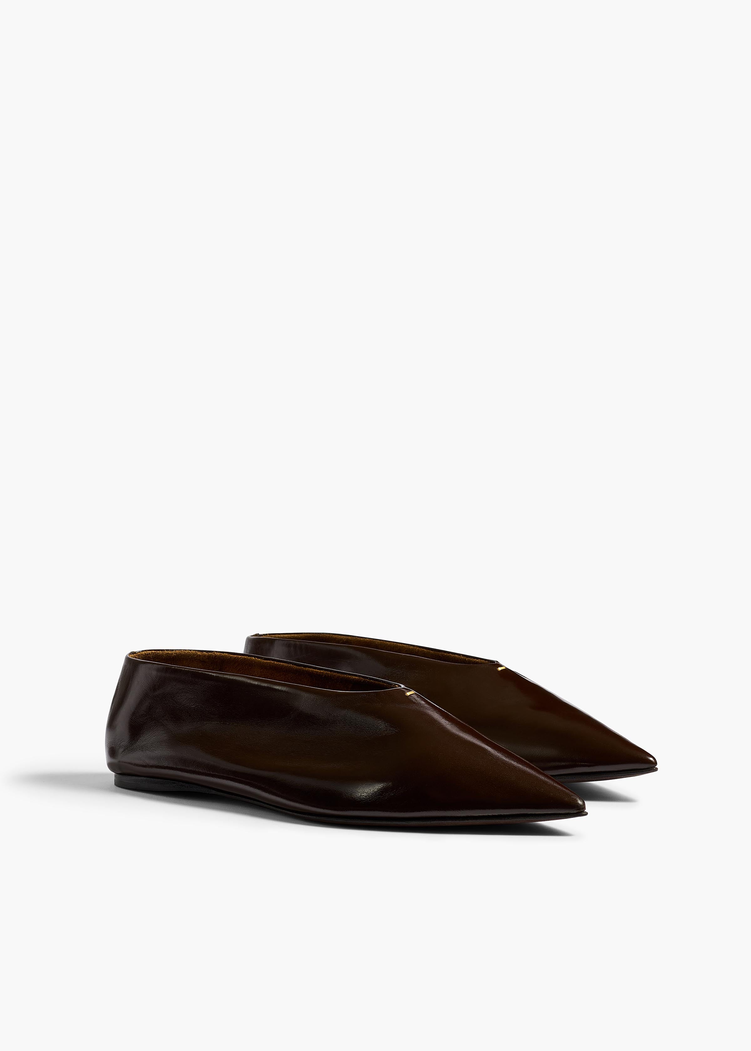 Miriam Ballerina in Cacao glasiertem Leder