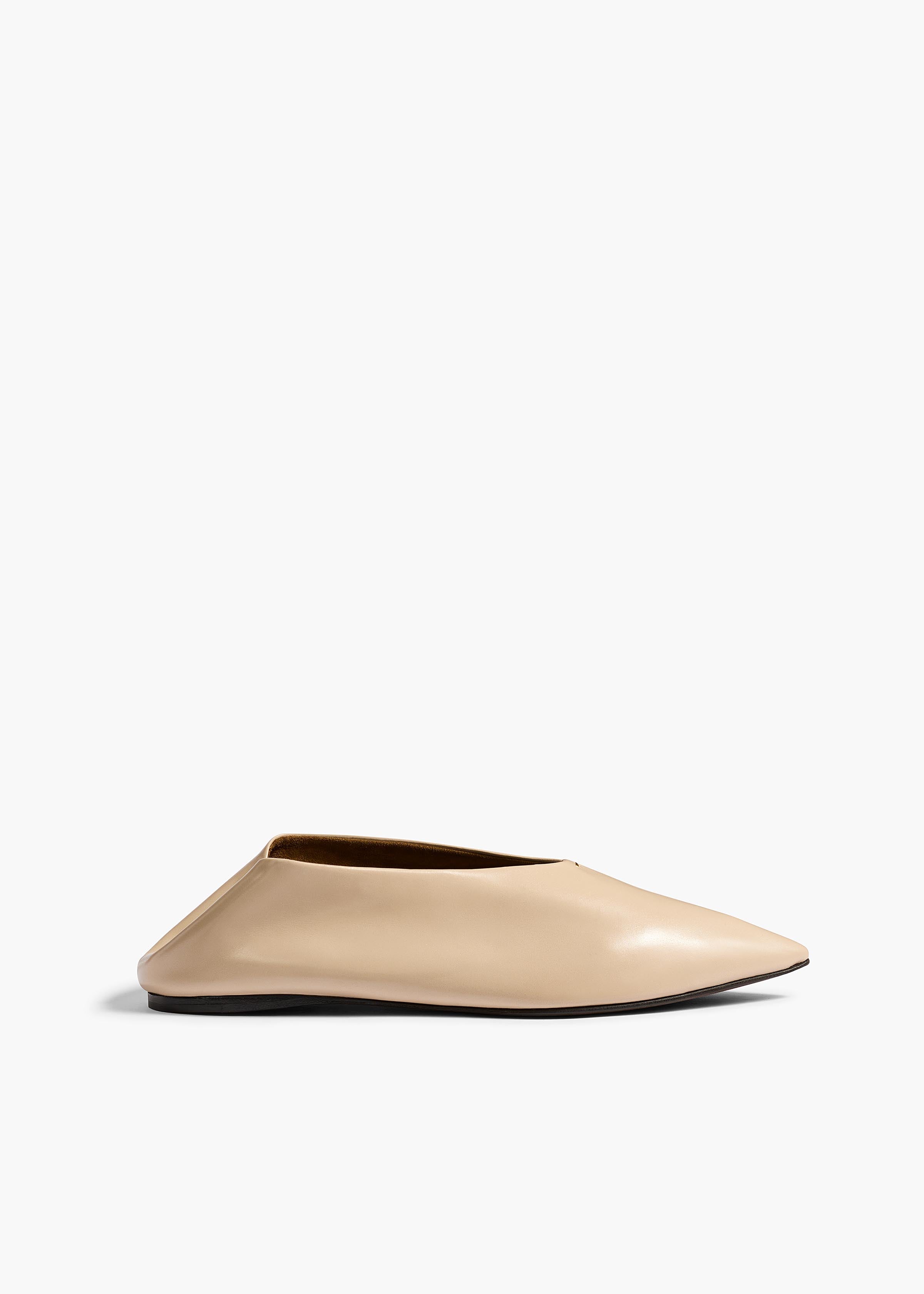 Miriam Ballerina in Nude Glazed Leather