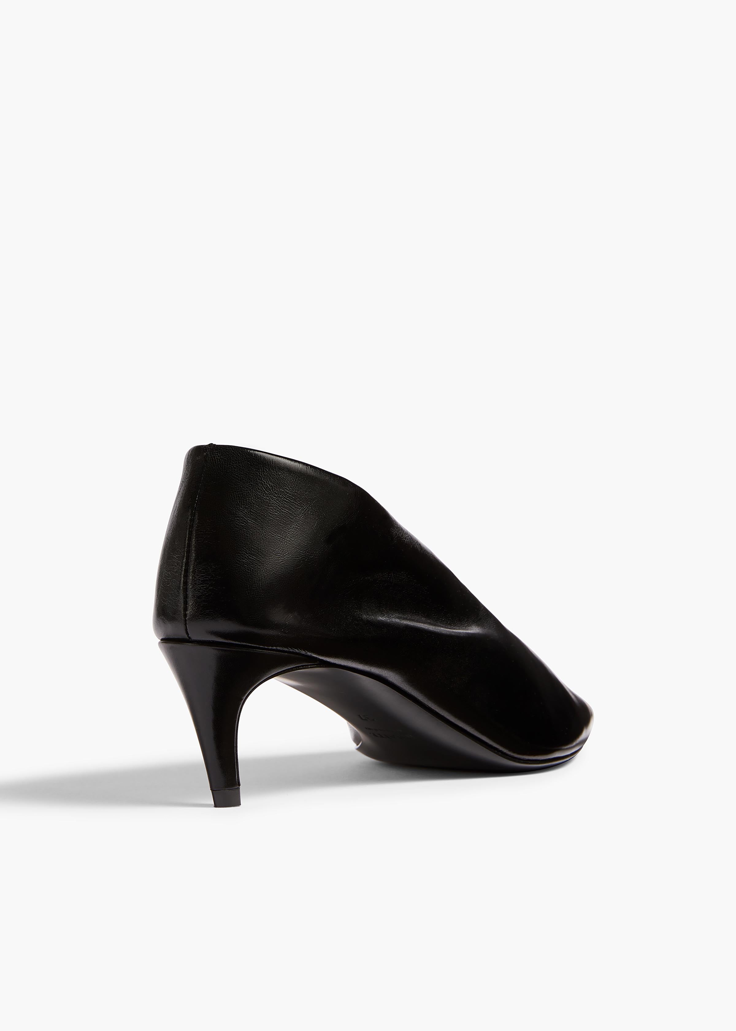 Miriam Low Pump in Black Glazed Leather