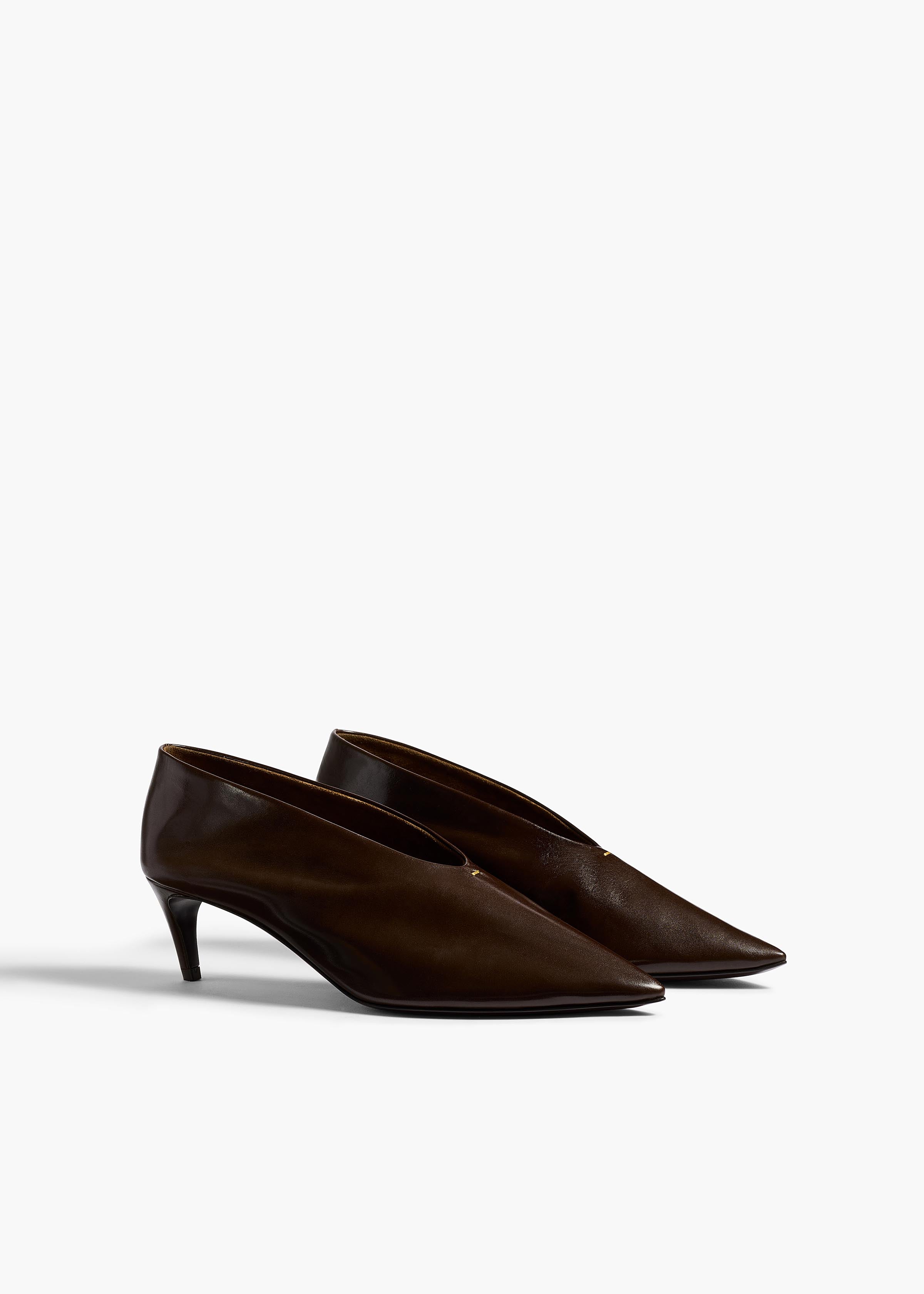 Miriam Low Pump in Cacao Glazed Leather