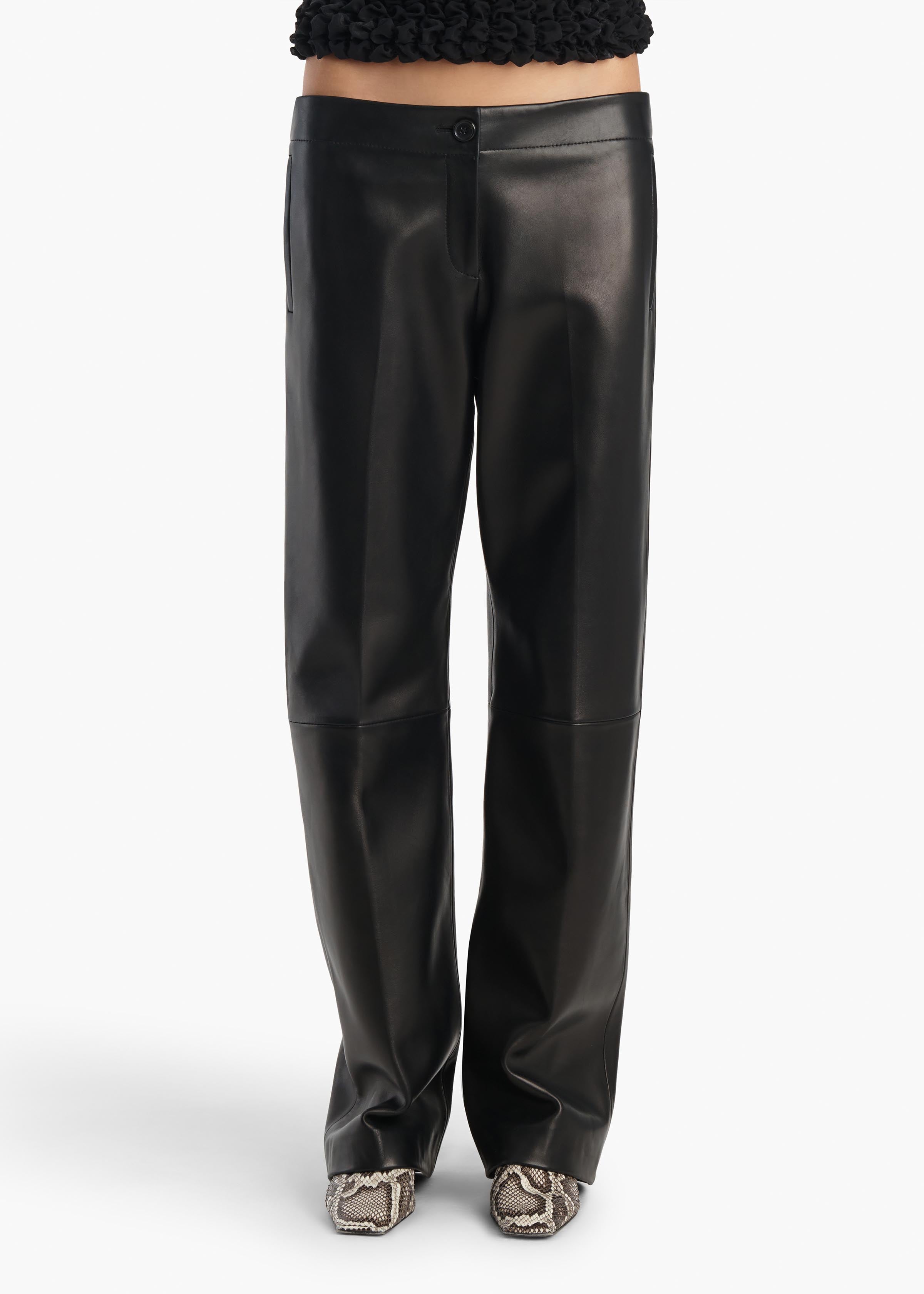 Mita Pant in Black Leather – KHAITE