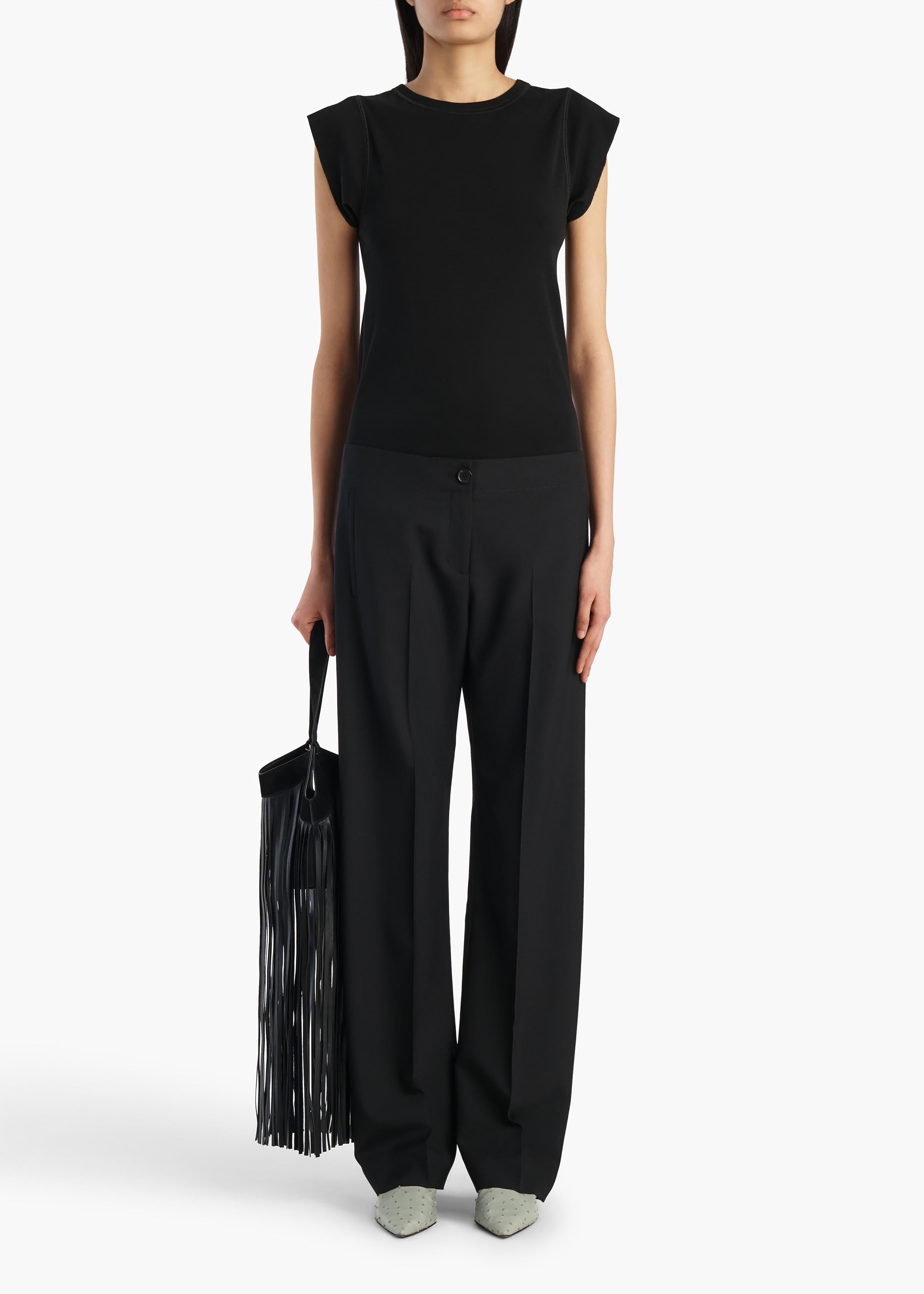 Mita Pant in Black Wool