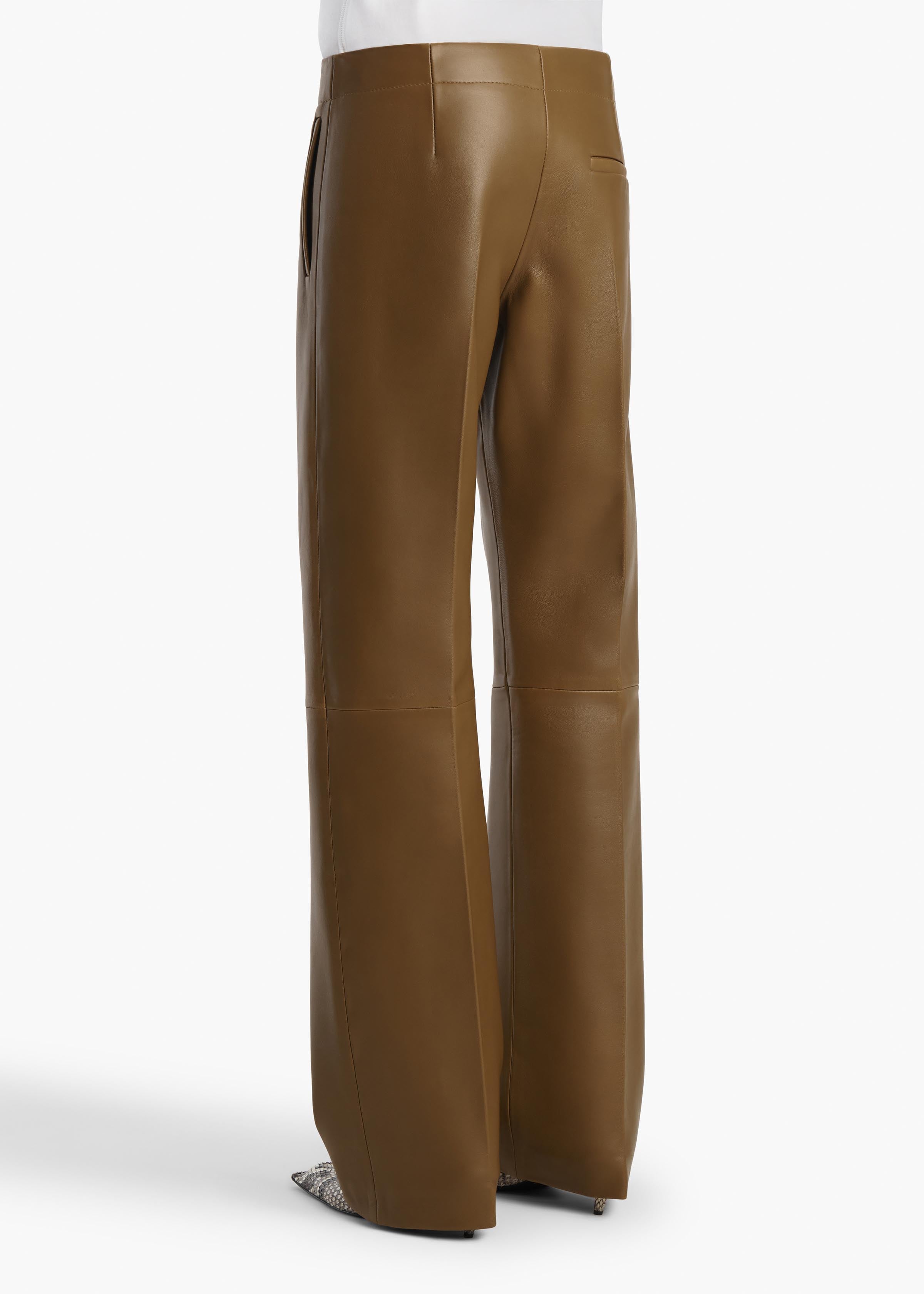 Mita Pant in Dark Olive Leather
