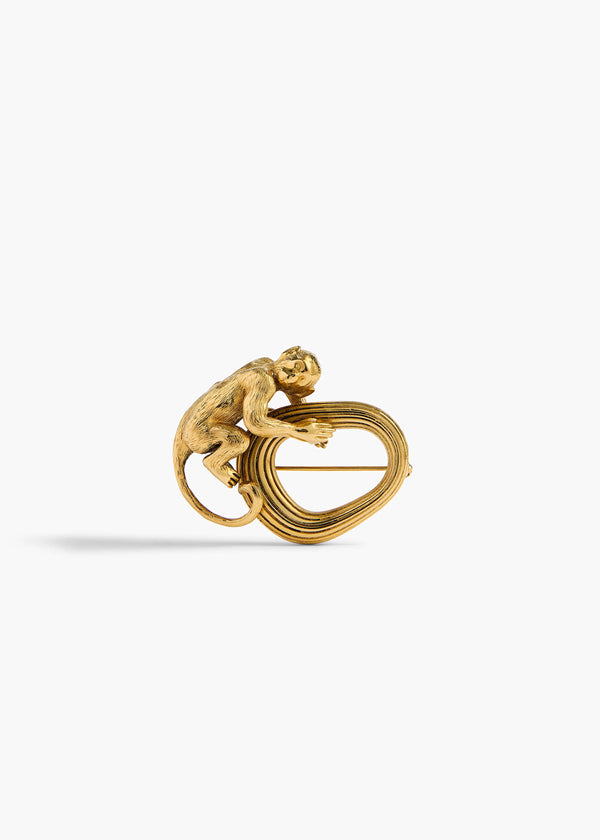 MONKEY BROOCH ANTIQUE GOLD 10249 006 440 A