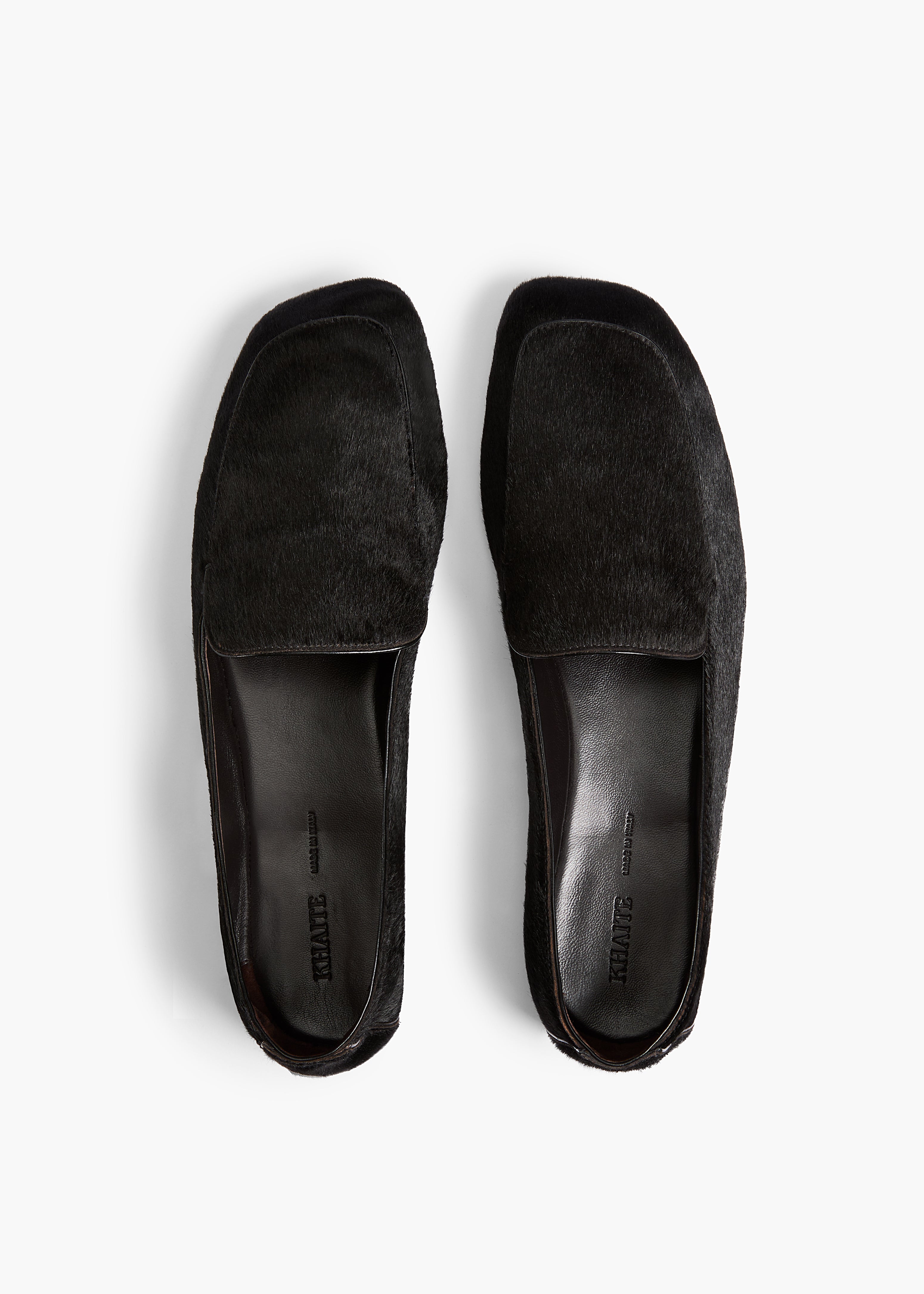 Monroe Loafer in Black Haircalf OVERHEAD VIEW