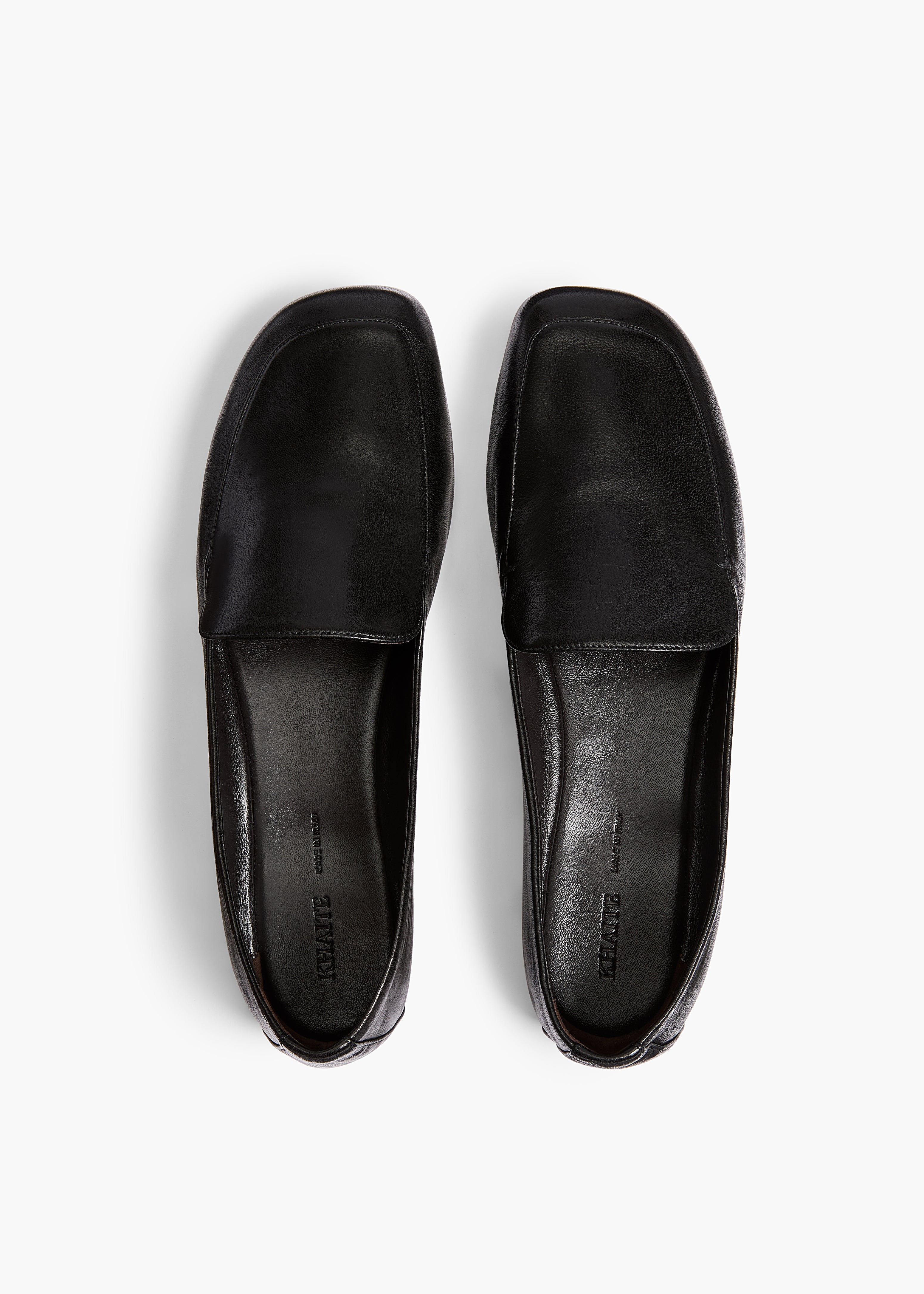 Monroe Loafer in Black Nappa Leather OVERHEAD VIEW