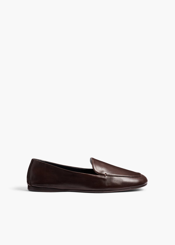 Monroe Loafer in Chocolate Nappa Leather FRONT VIEW