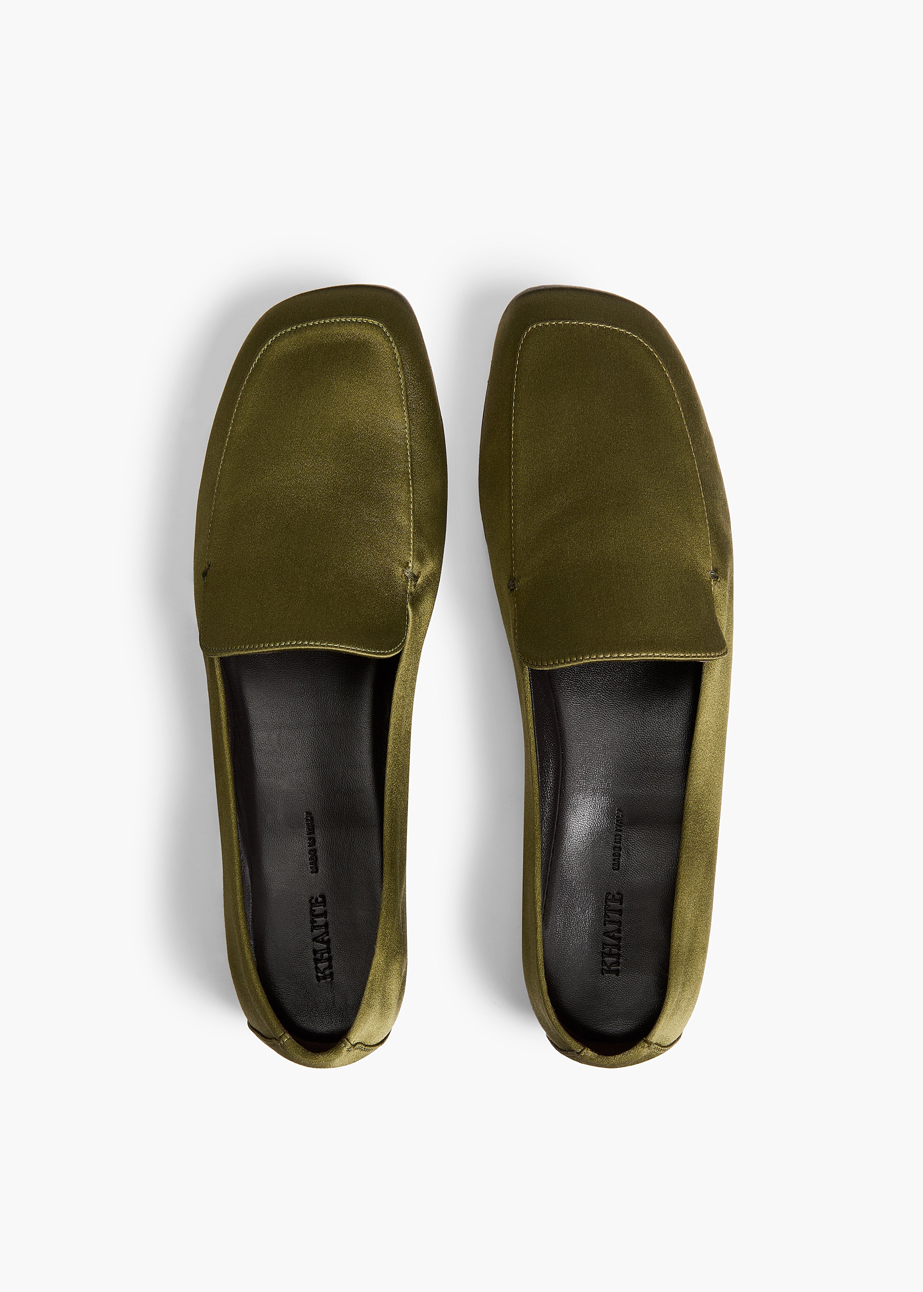 Monroe Loafer in Olive OVERHEAD VIEW