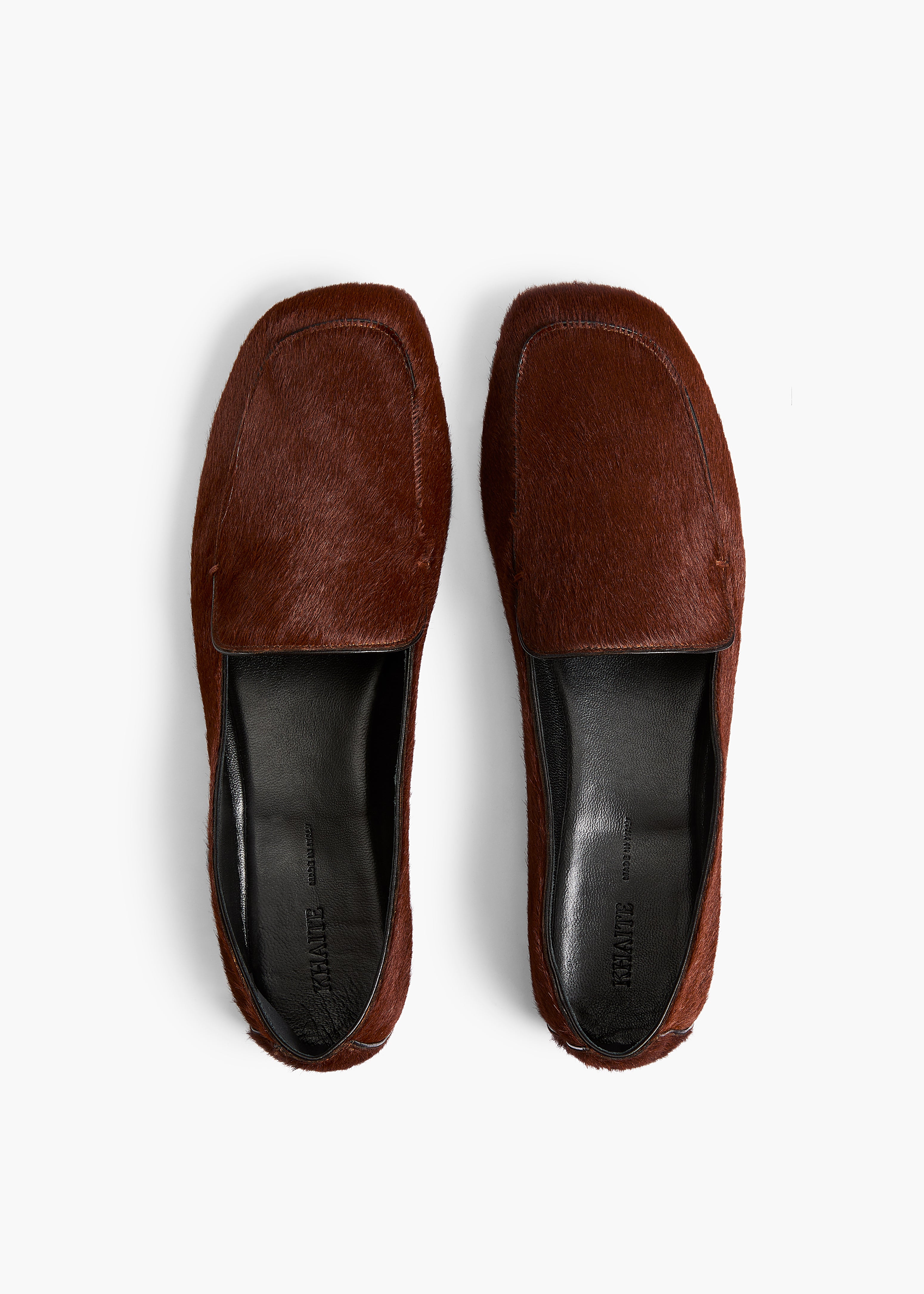 Monroe Loafer in Rust Haircalf OVERHEAD VIEW