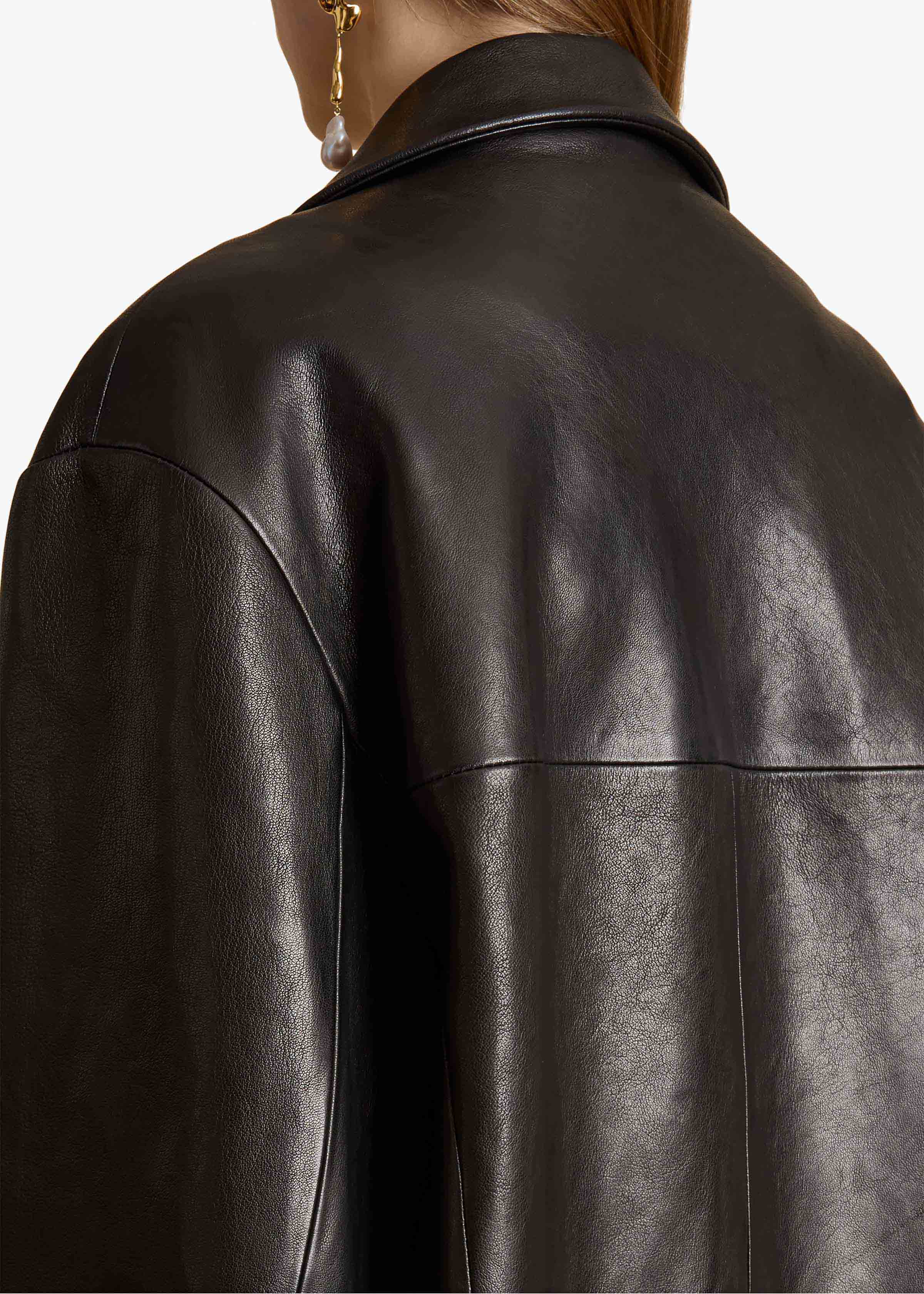 Morsson Jacket in Black Leather DETAILED VIEW 2