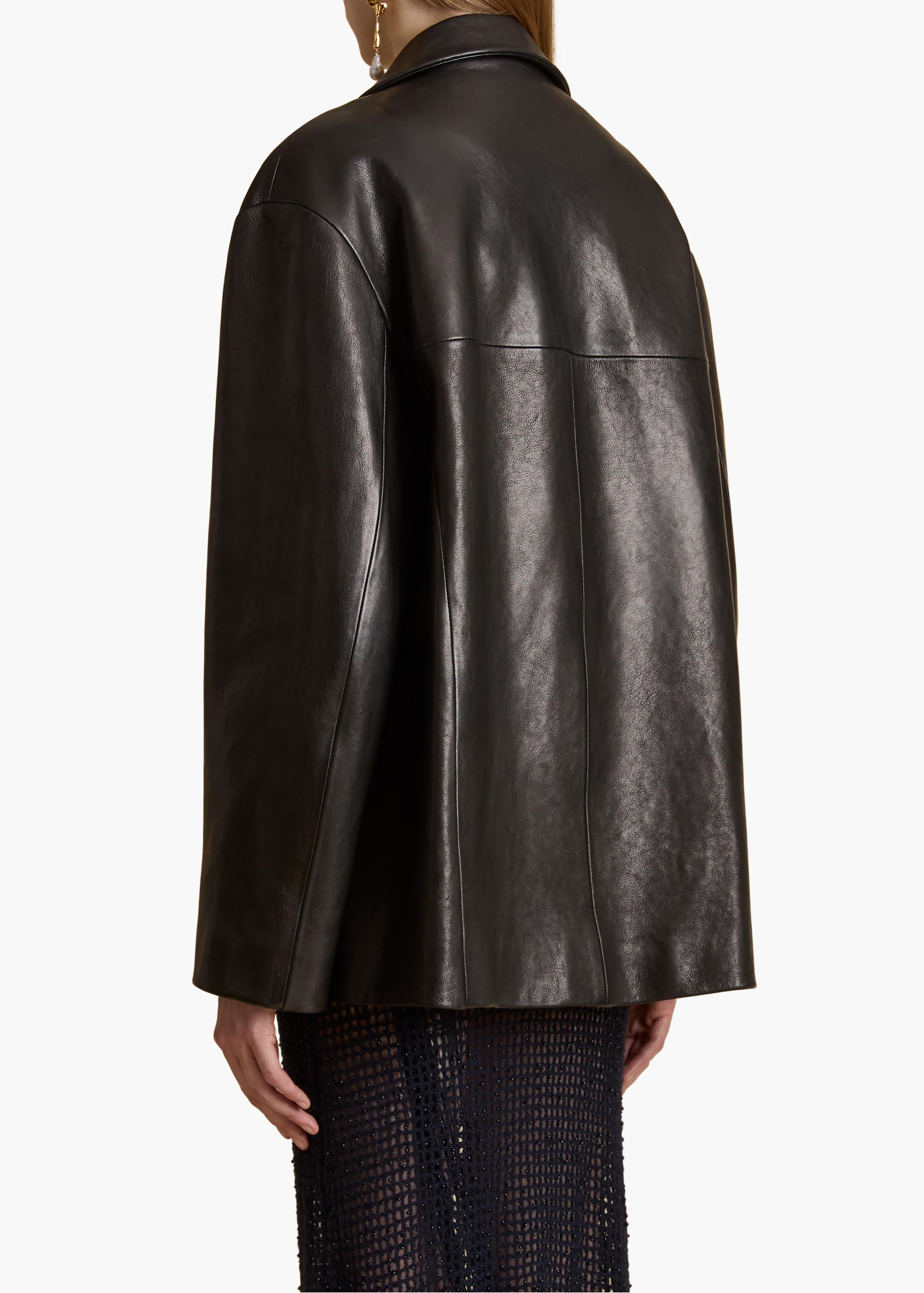 Morsson Jacket in Black Leather BACK VIEW