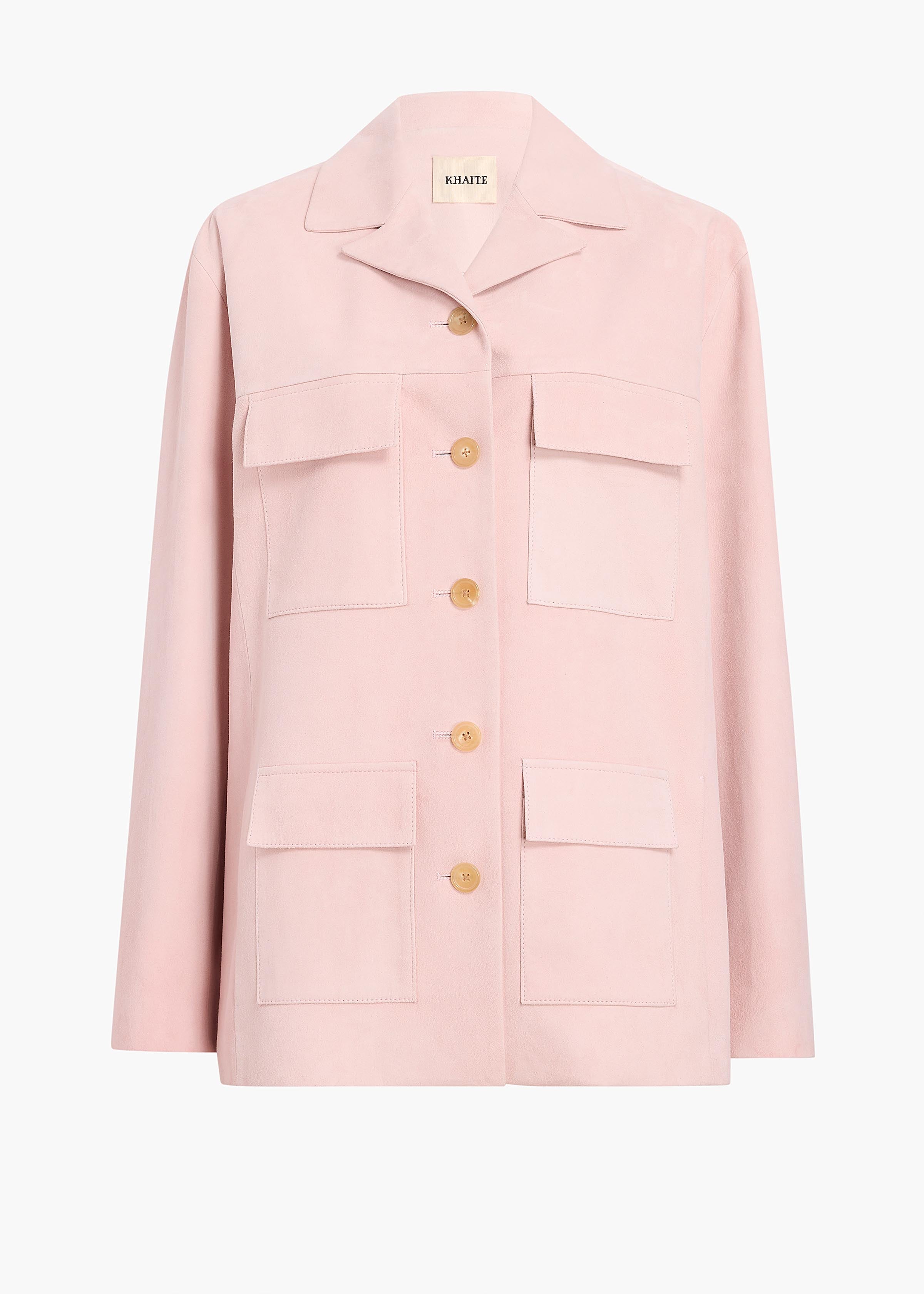 Morsson Jacket in Soft Pink Suede FLAT VIEW