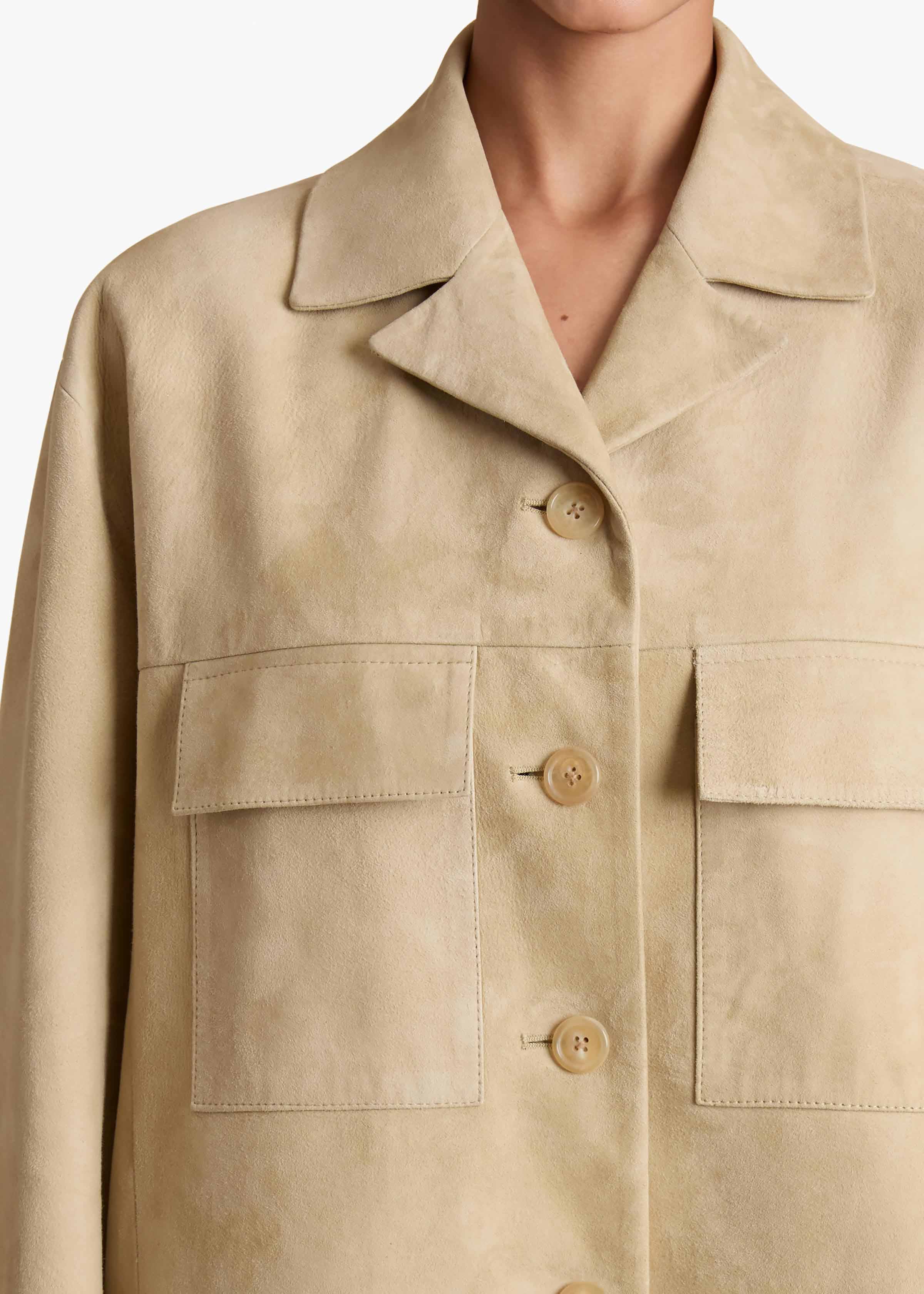 Morsson Jacket in Sand Suede DETAILED VIEW 1