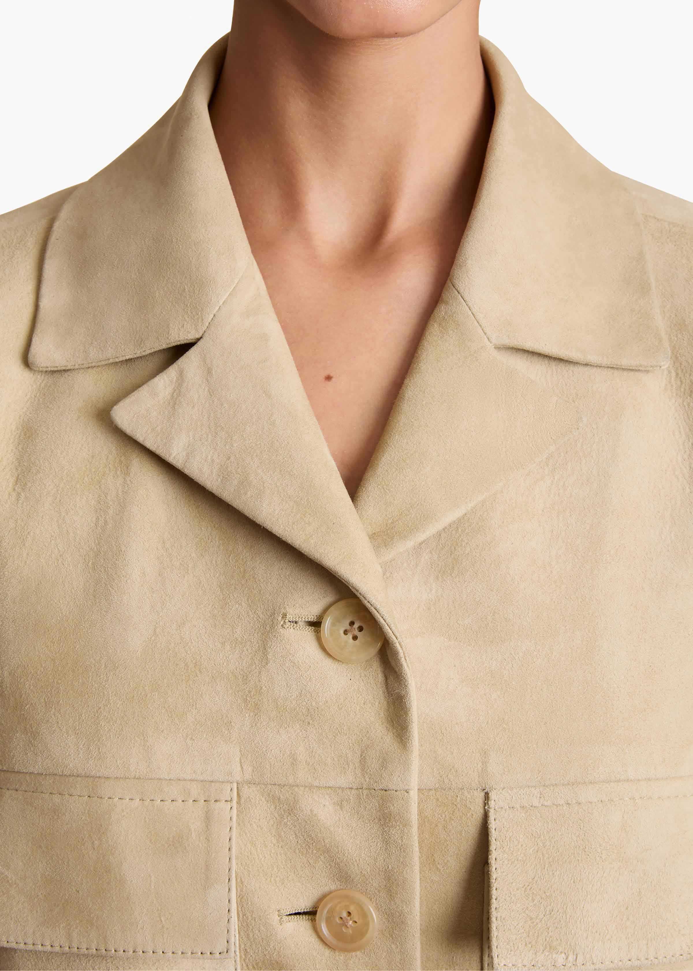 Morsson Jacket in Sand Suede DETAILED VIEW 2