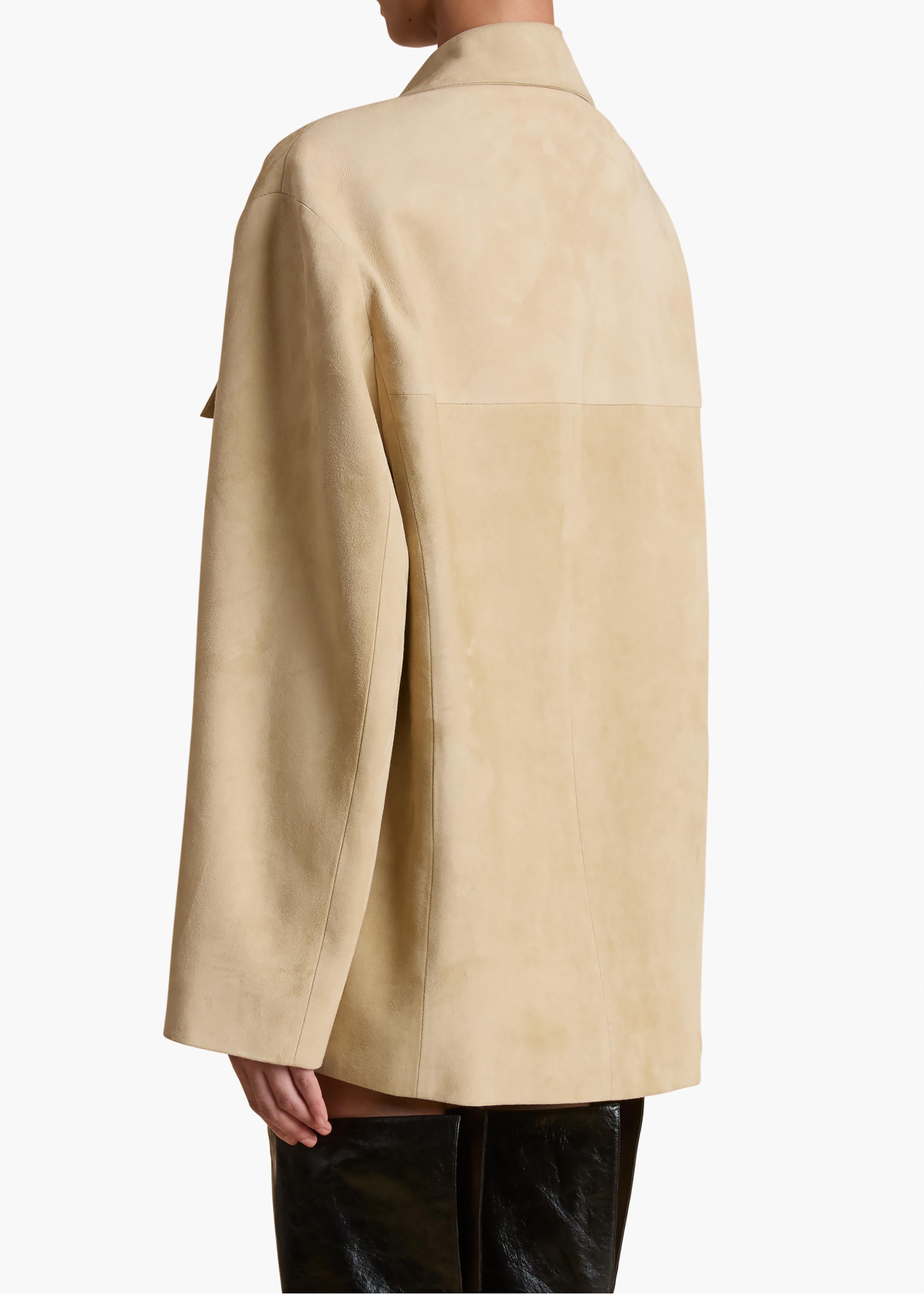 Morsson Jacket in Sand Suede BACK VIEW