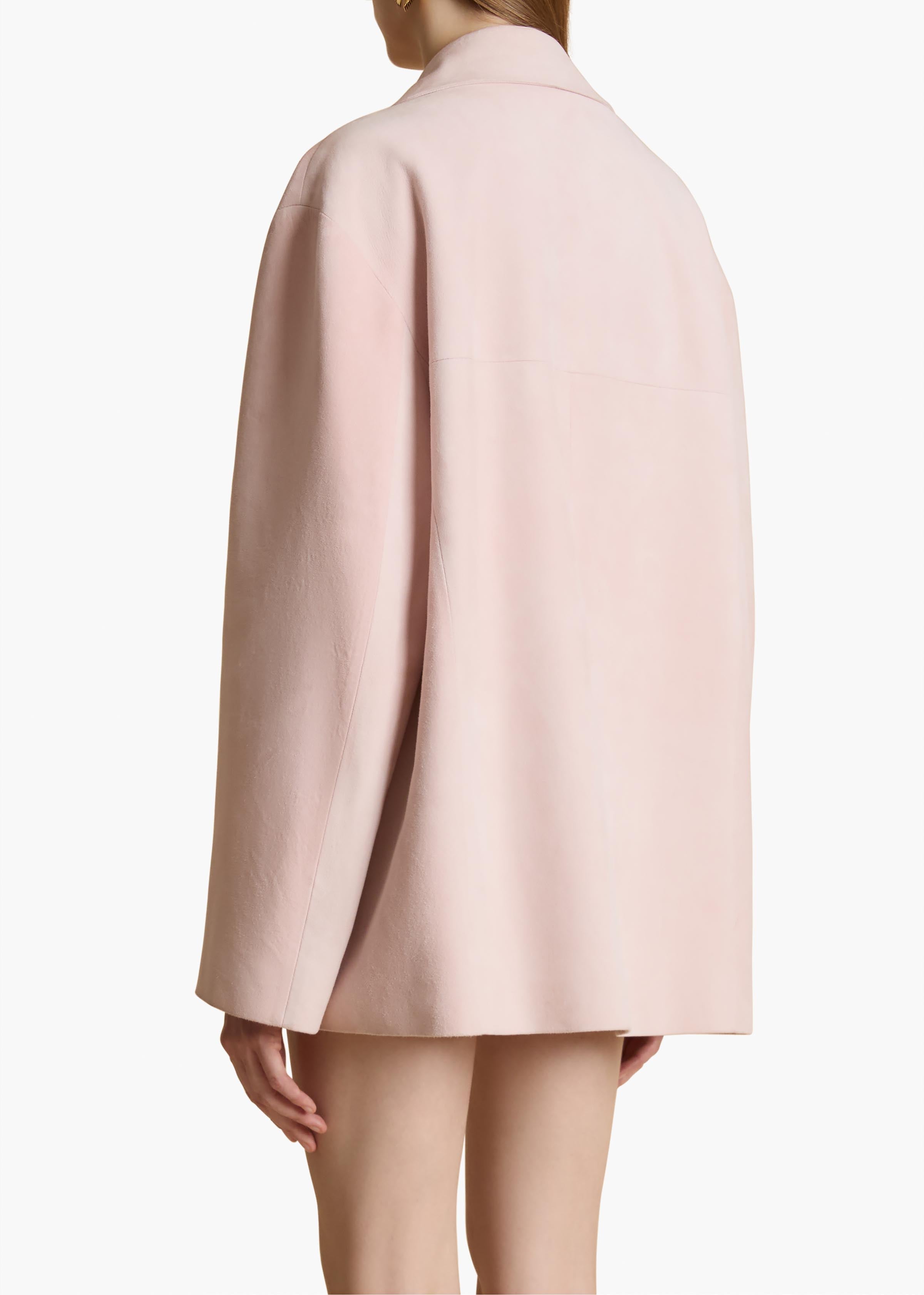 Morsson Jacket in Soft Pink Suede BACK VIEW