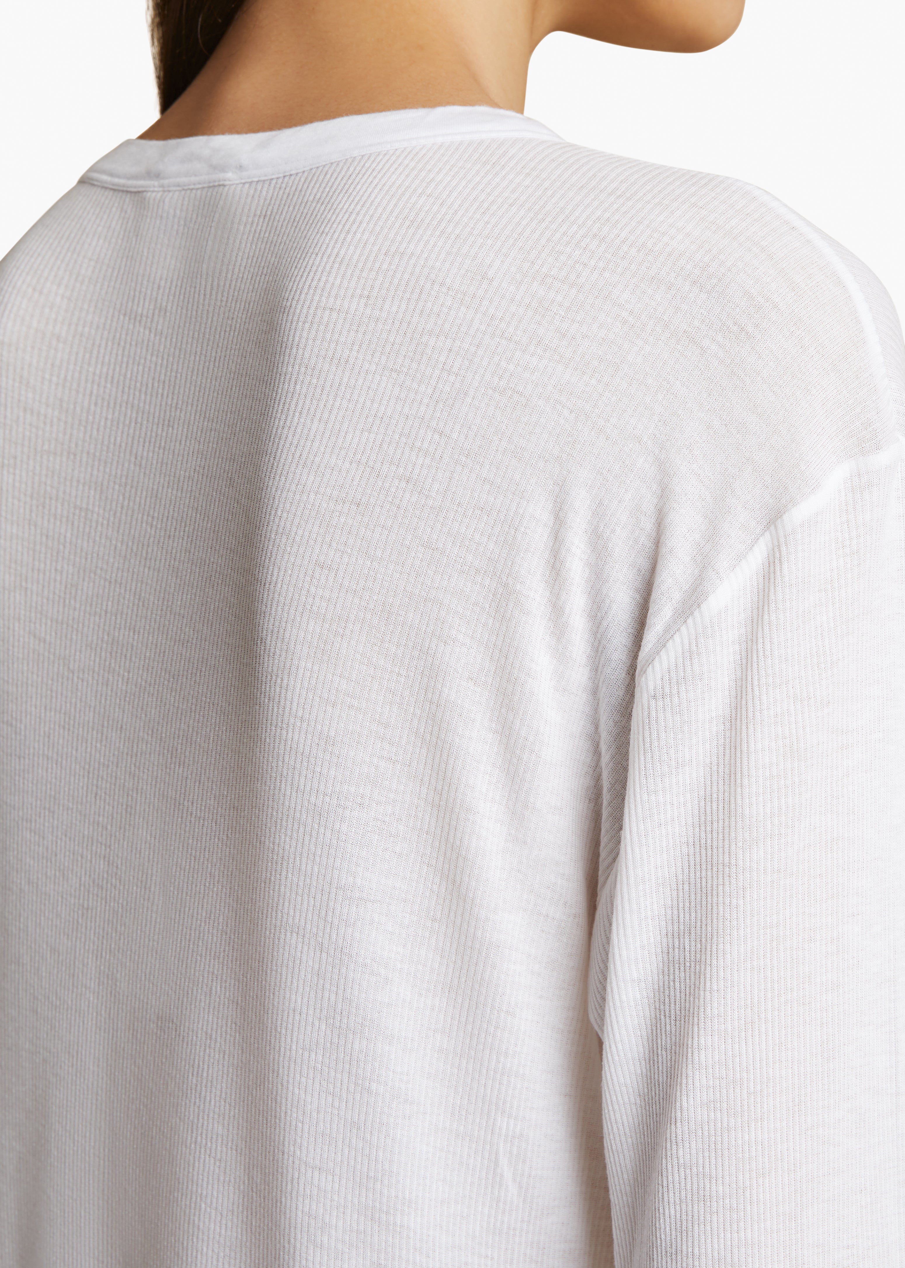 MORTON TOP IN WHITE RIBBED TISSUE DETAILED VIEW 2