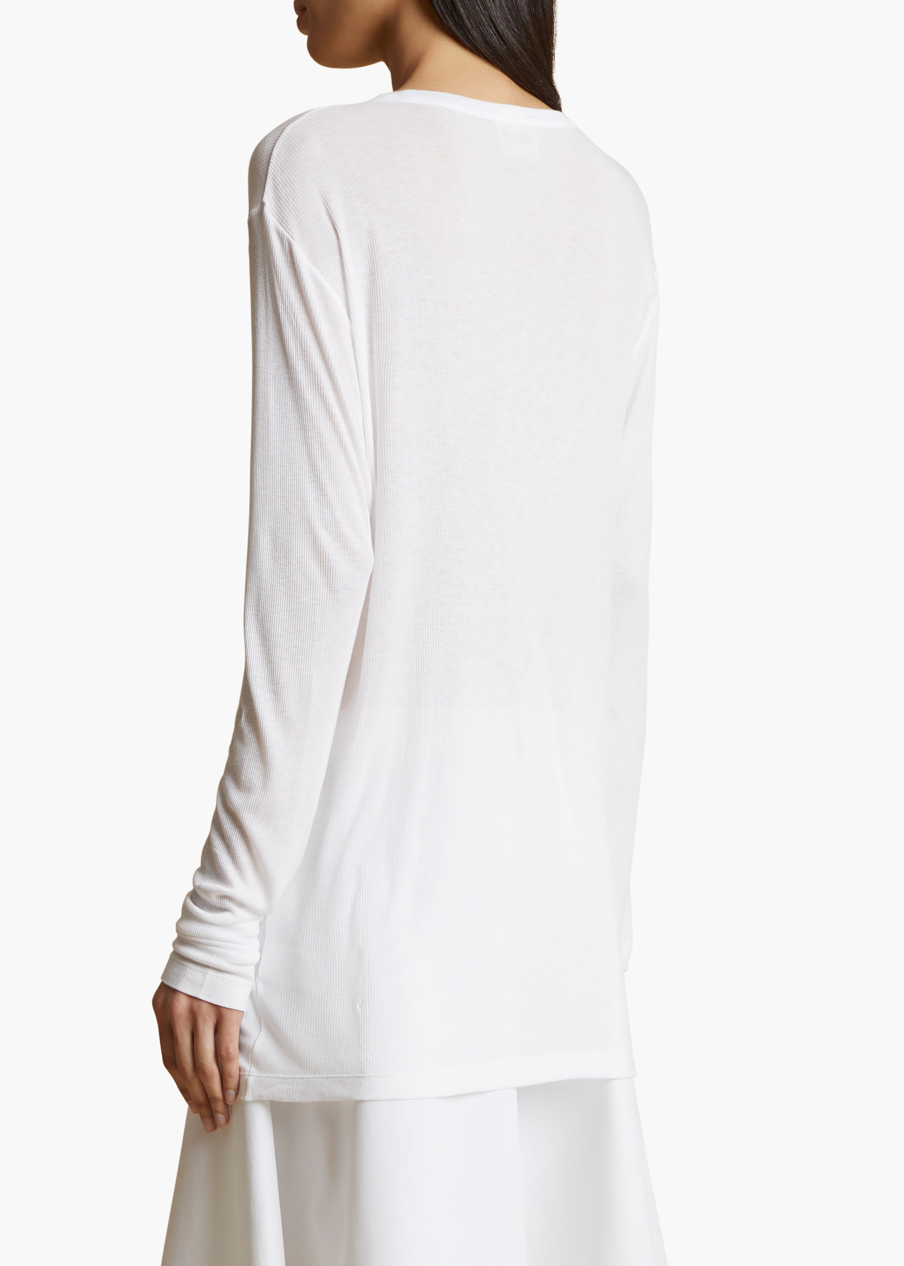 MORTON TOP IN WHITE RIBBED TISSUE BACK VIEW