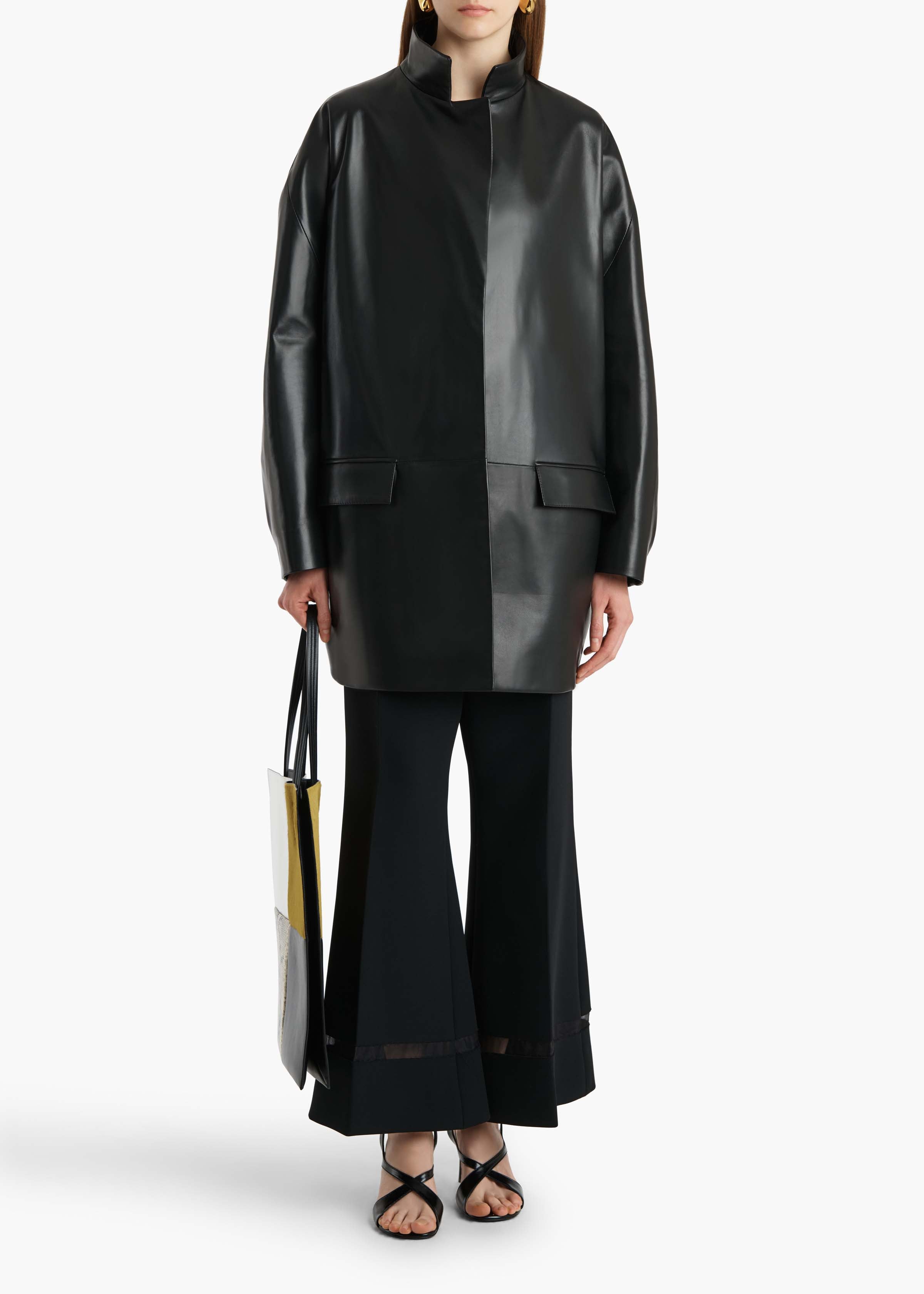 Mura Coat in Black Leather