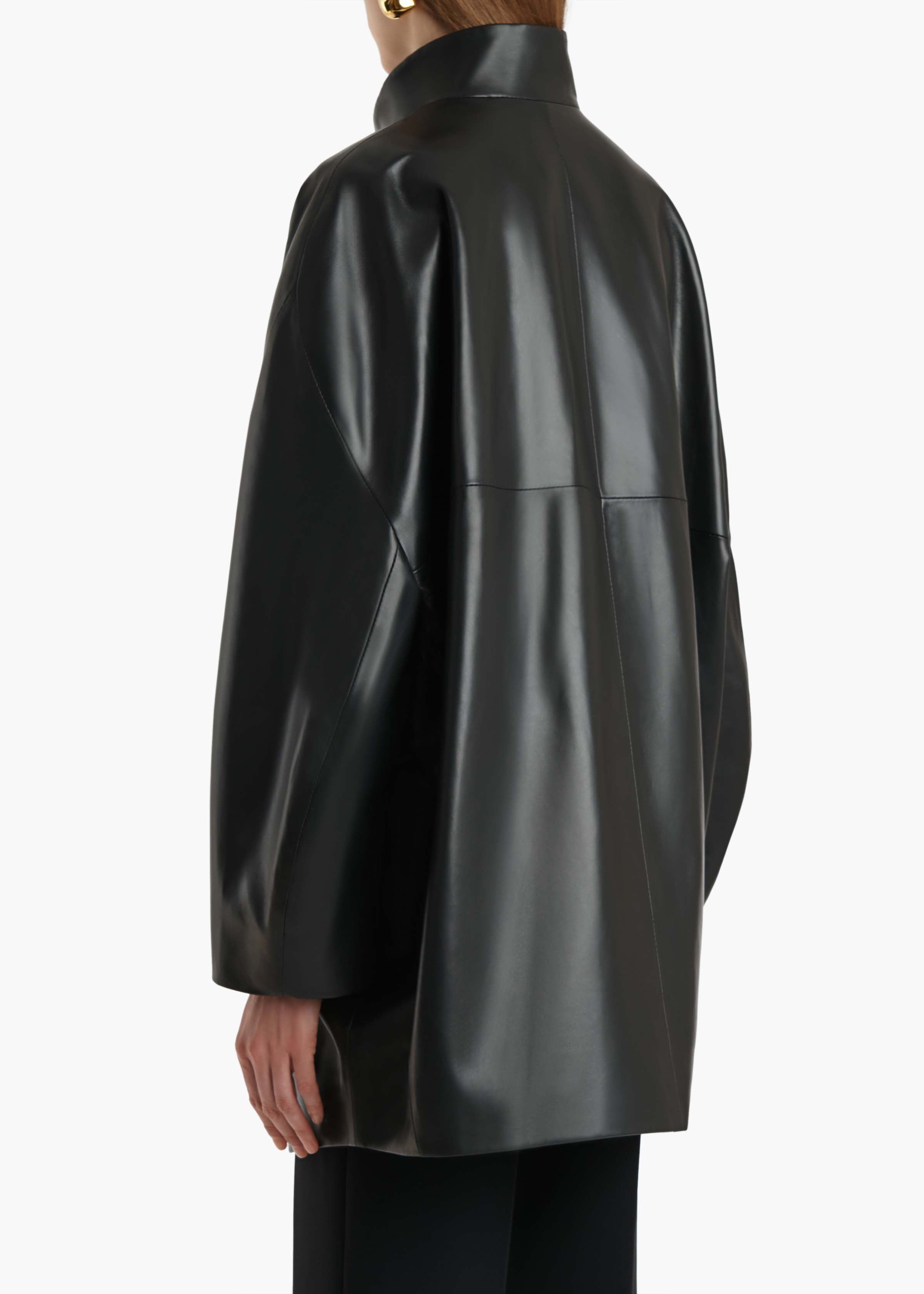 Mura Coat in Black Leather