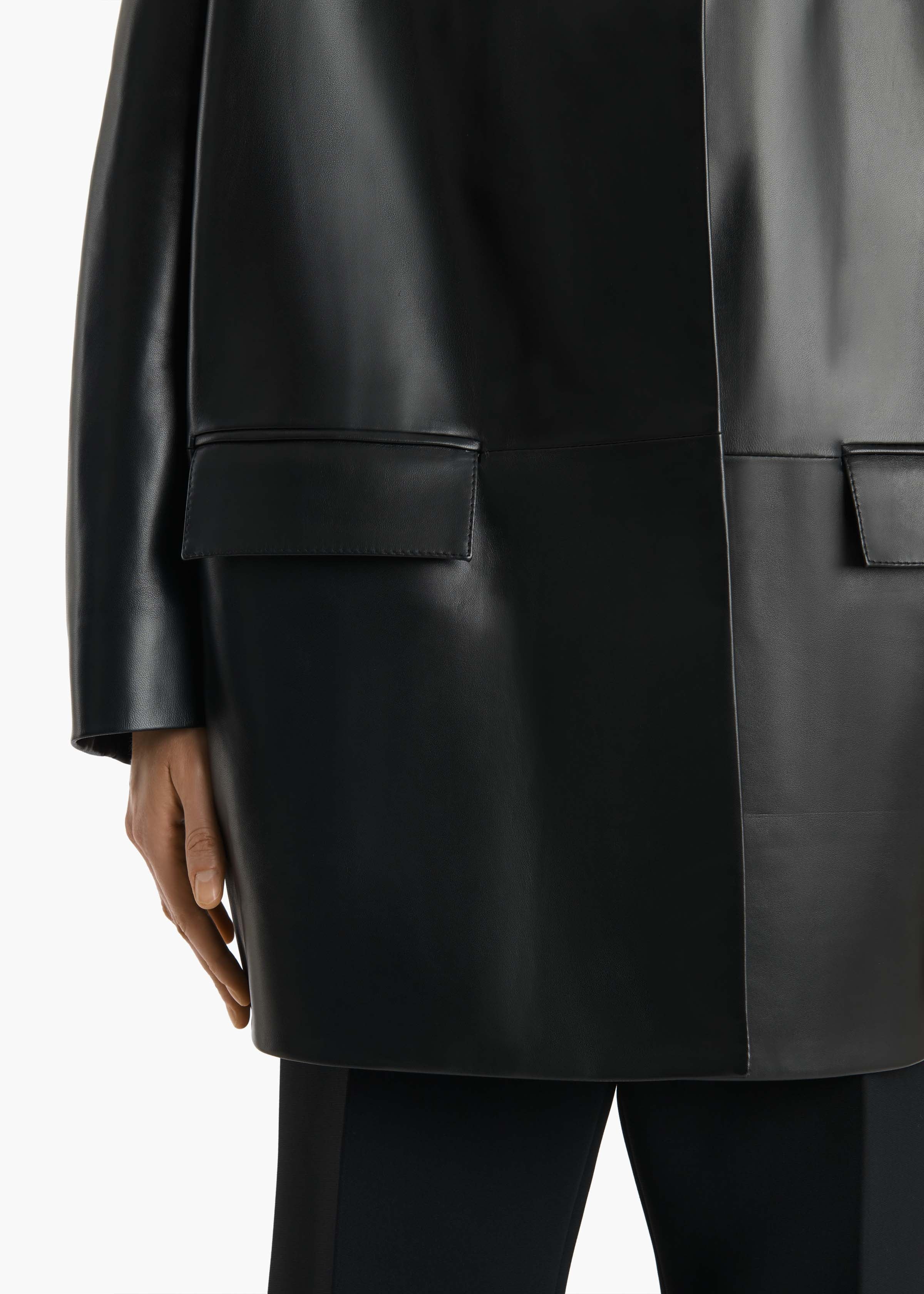 Mura Coat in Black Leather