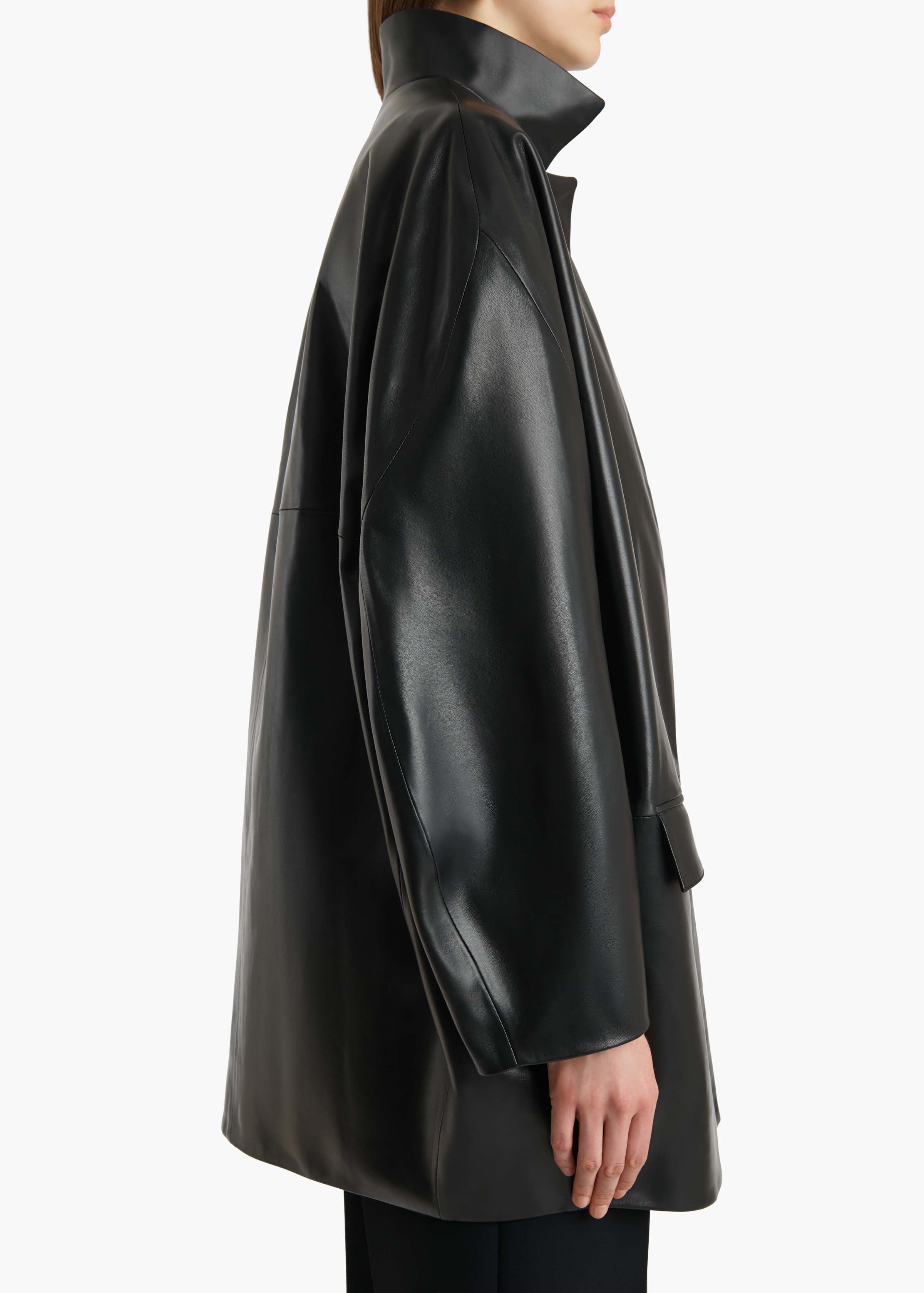 Mura Coat in Black Leather
