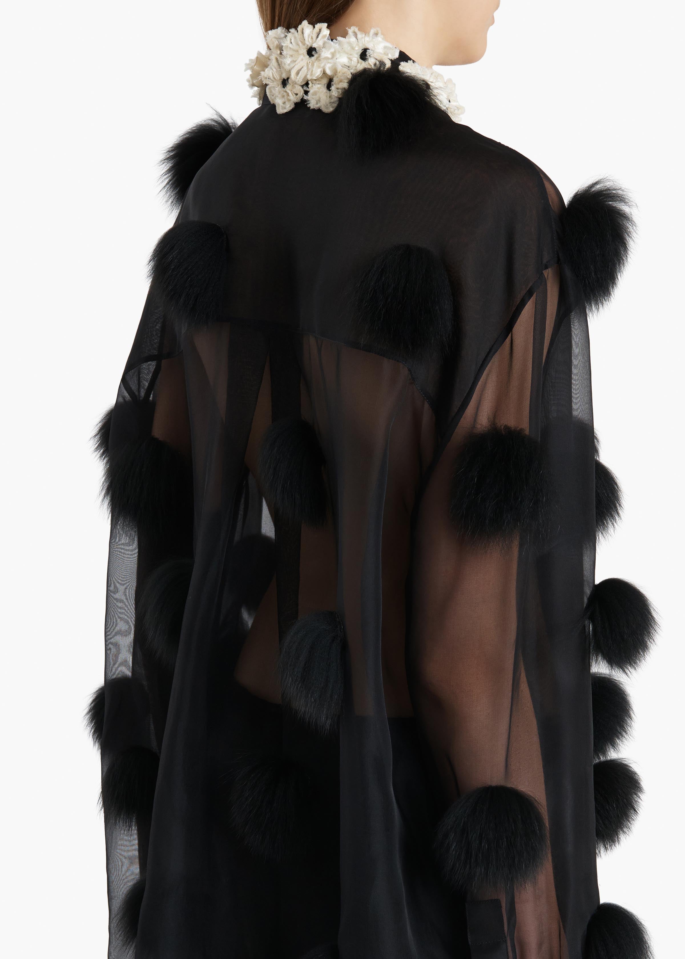 NAOMI TOP W FUR DOT EMB BLACK 2478343 200 E