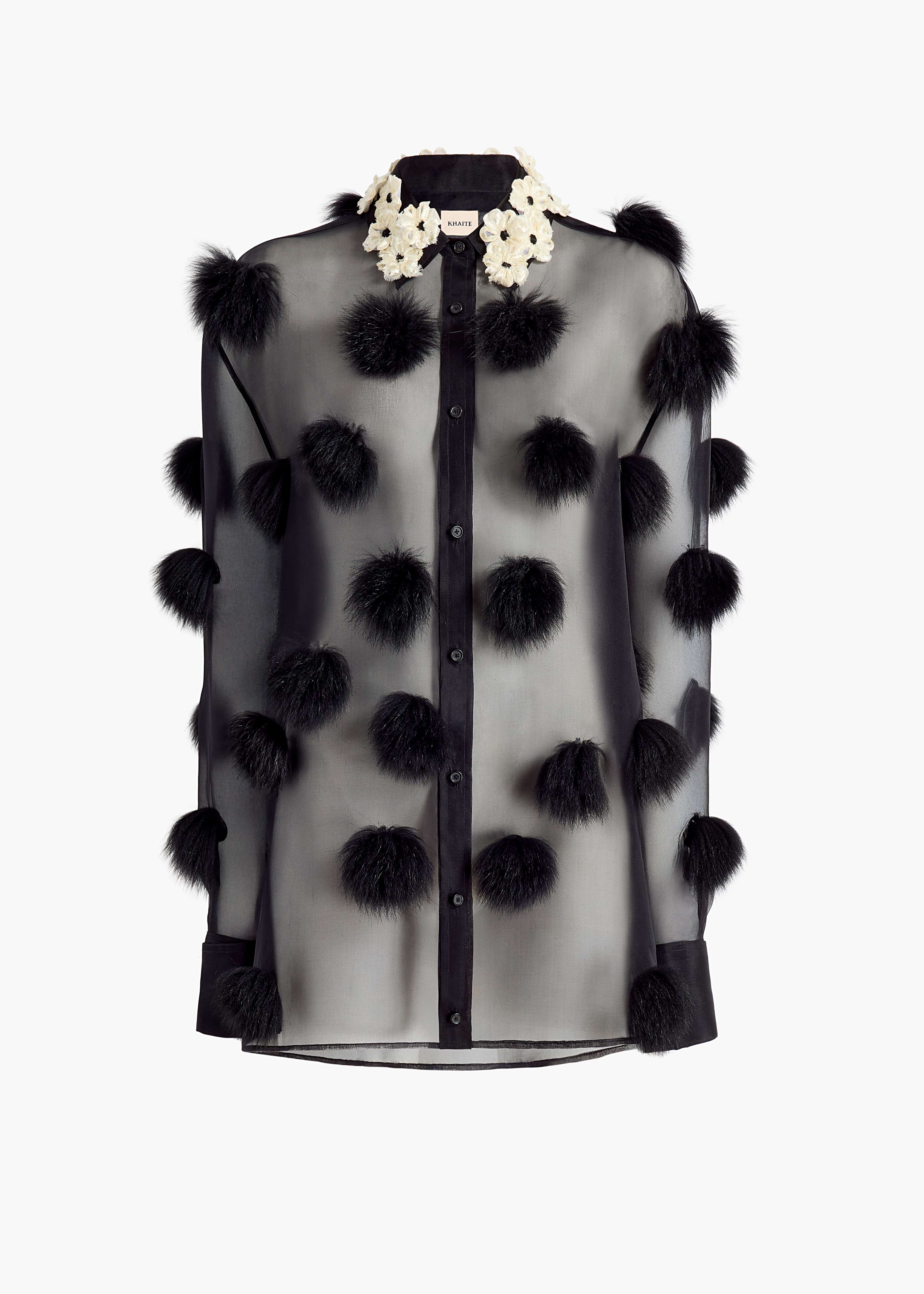 NAOMI TOP W FUR DOT EMB BLACK 2478343 200 GHOST