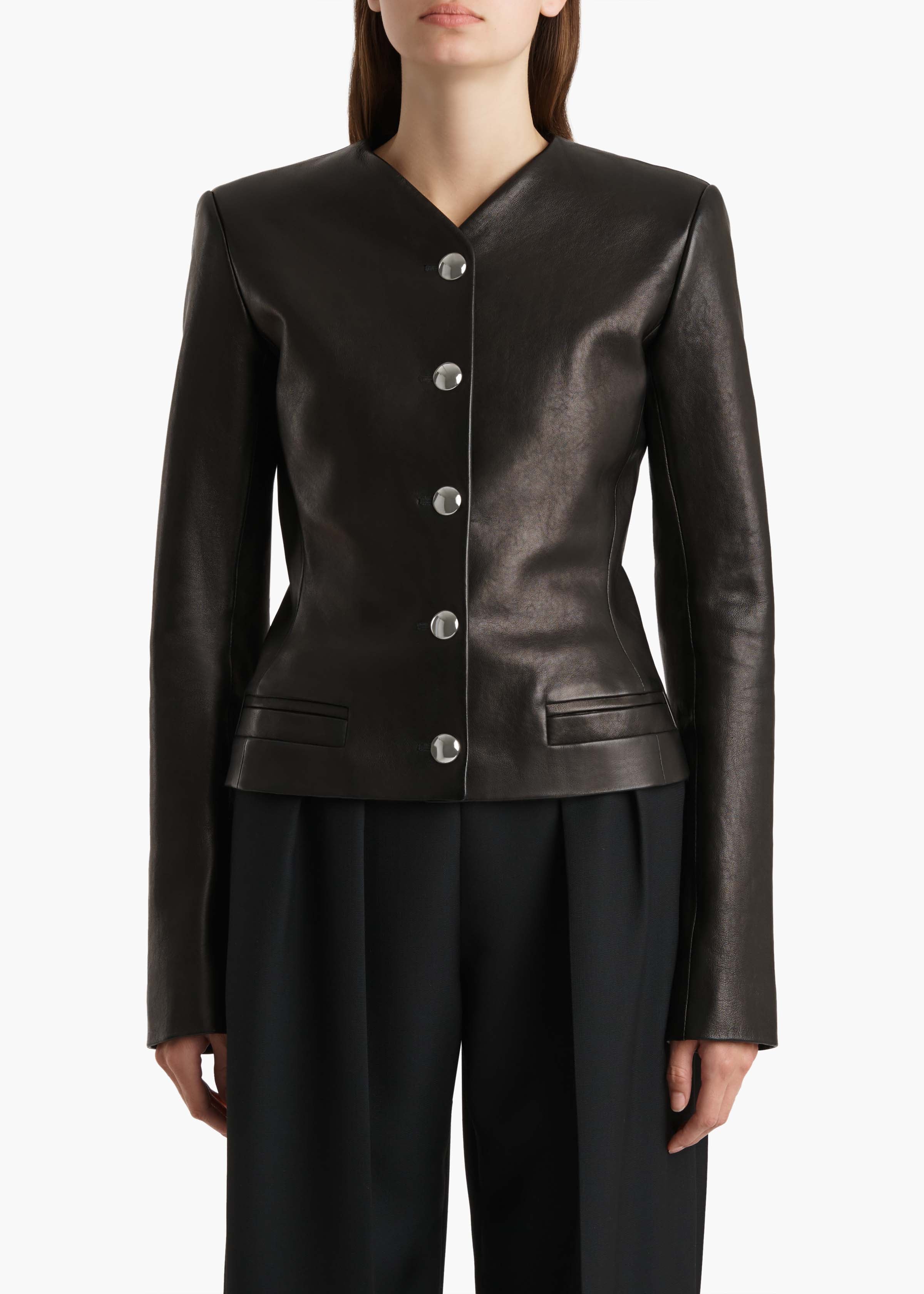 Nara Jacket in Black Leather – KHAITE