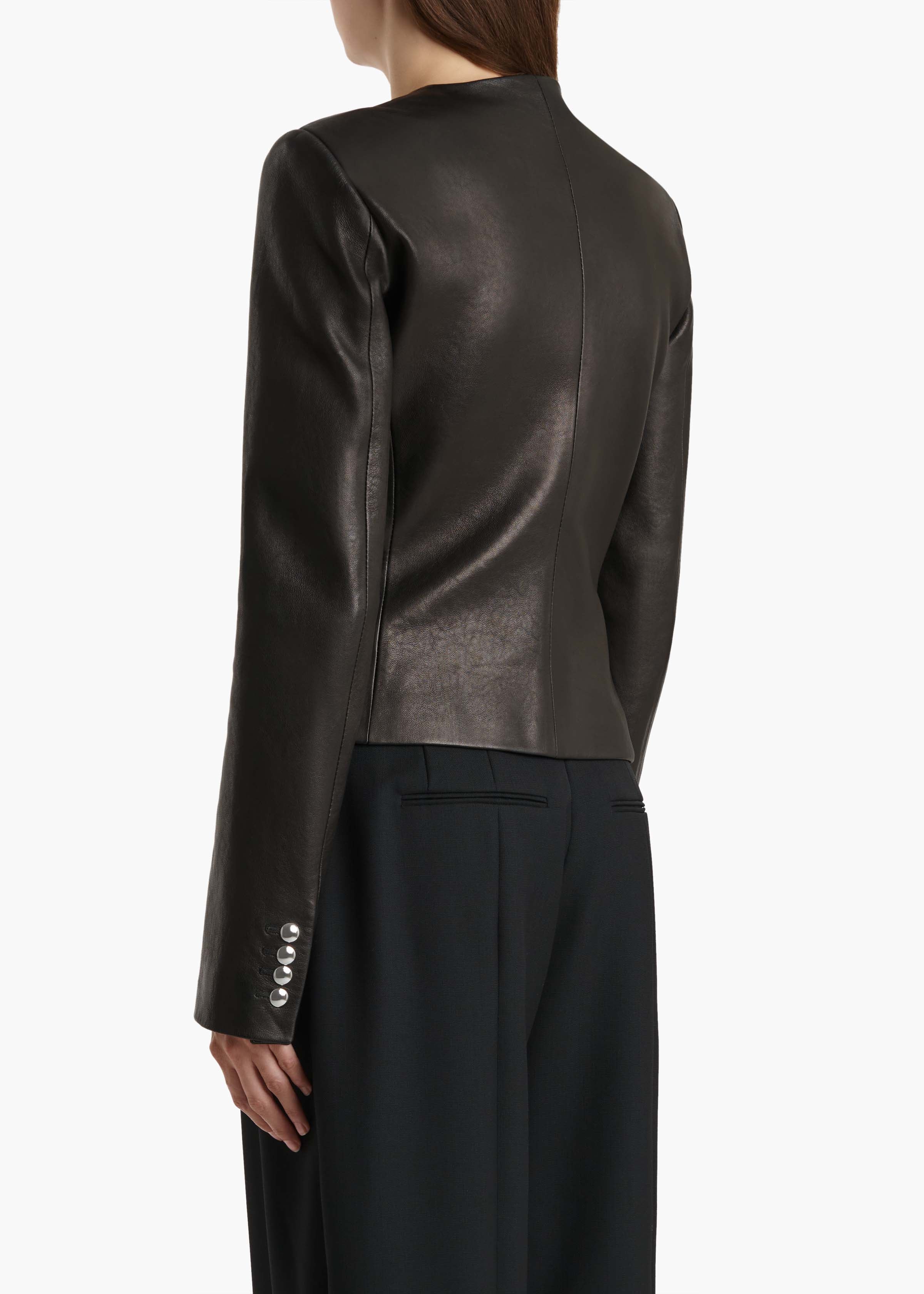 Nara Jacket in Black Leather – KHAITE