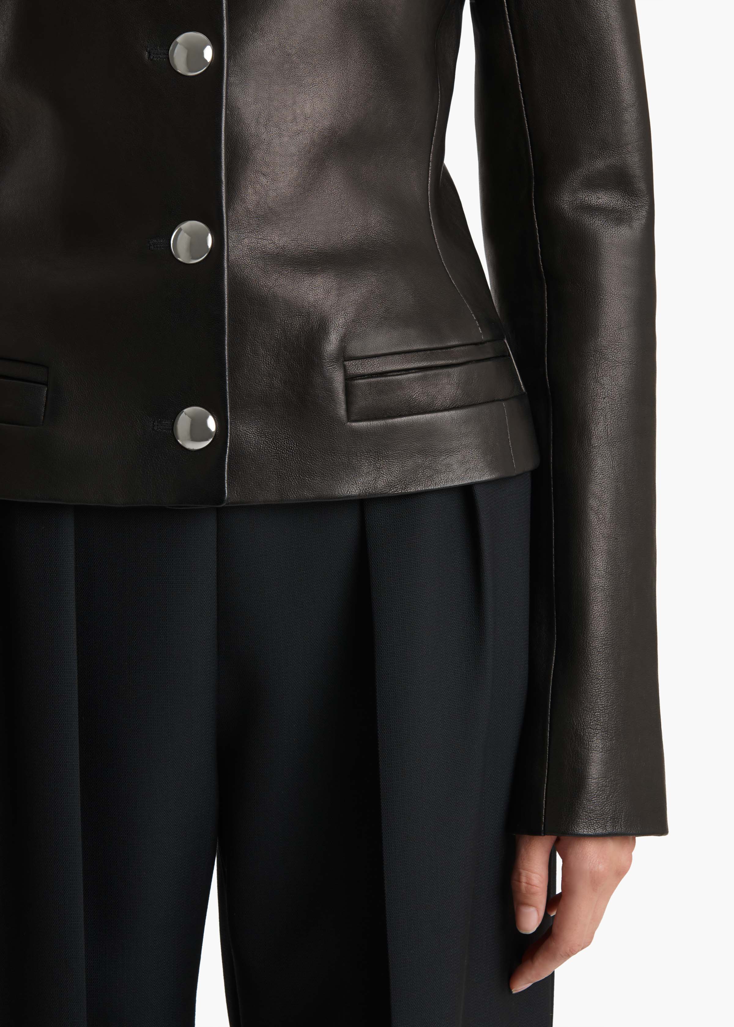 Nara Jacket in Black Leather – KHAITE