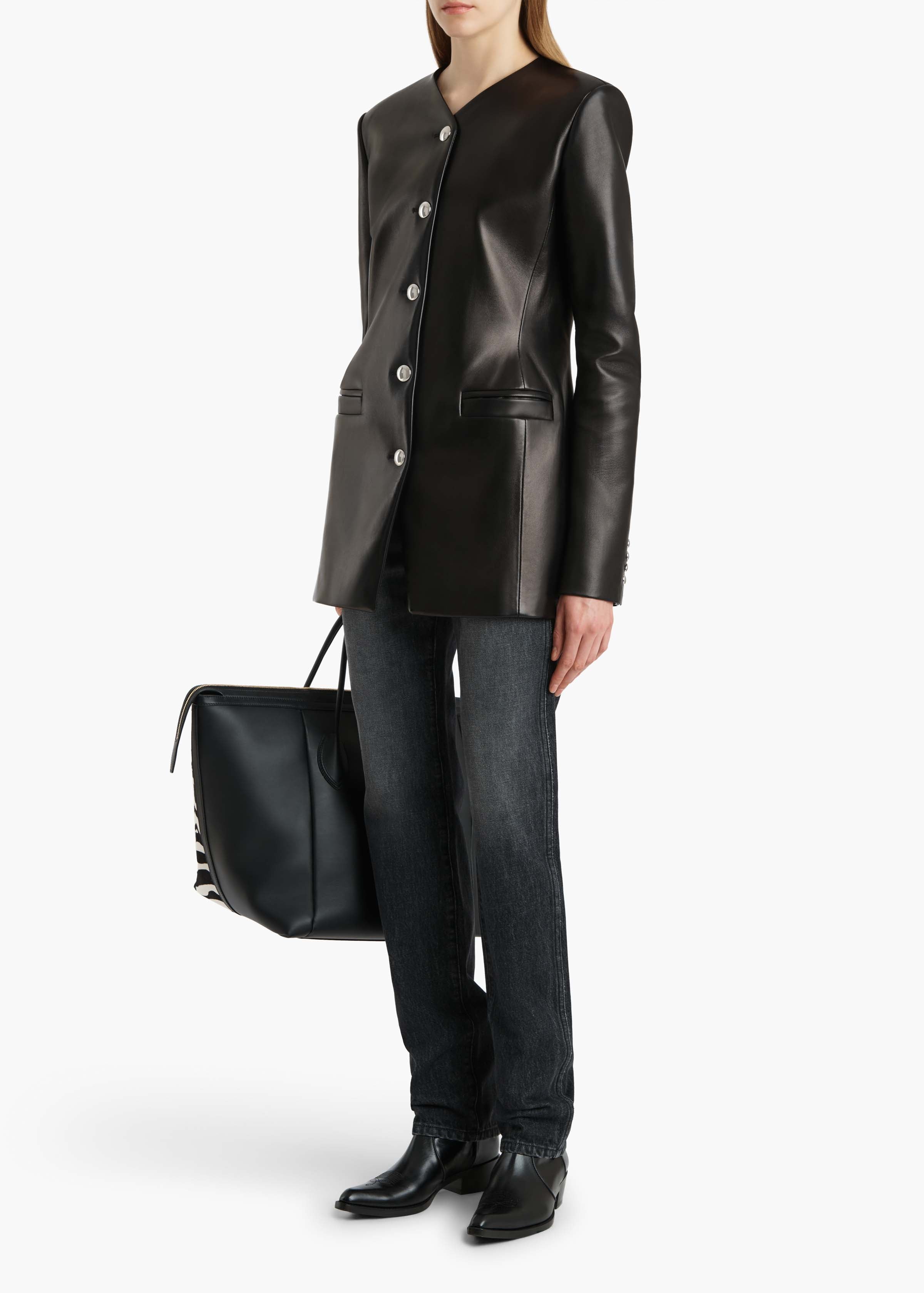 Naran Jacket in Black Leather