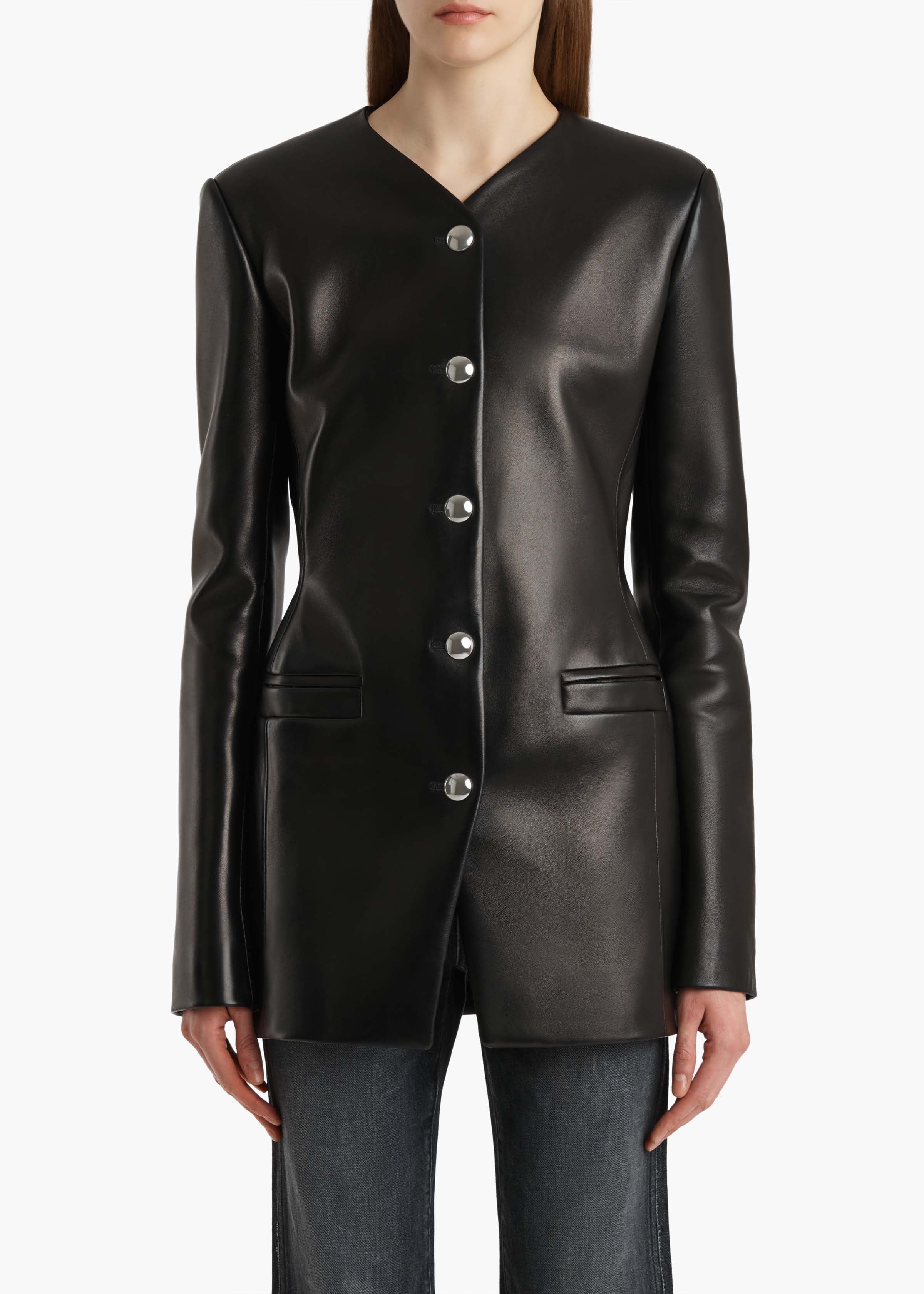 Naran Jacket in Black Leather