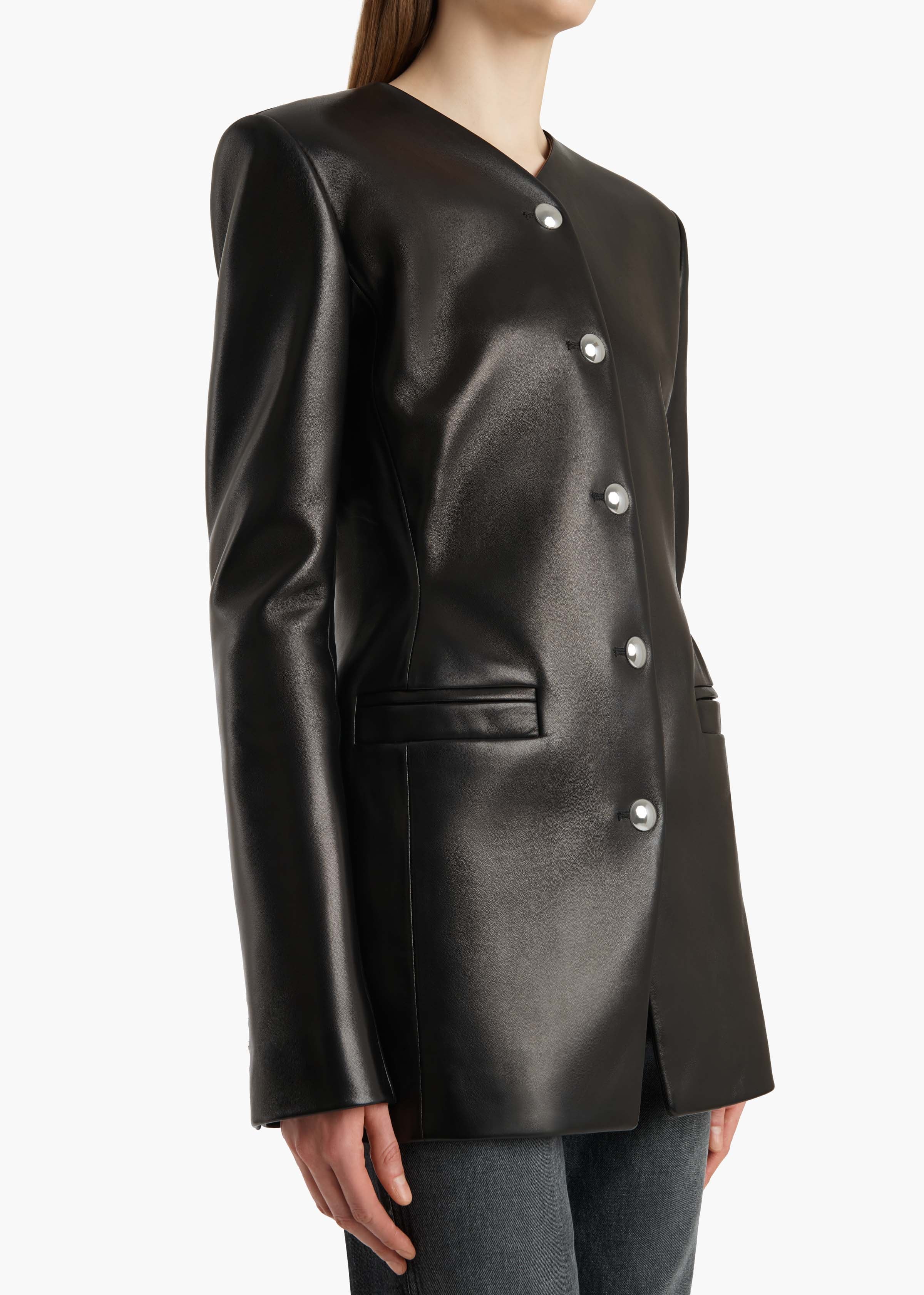 Naran Jacket in Black Leather
