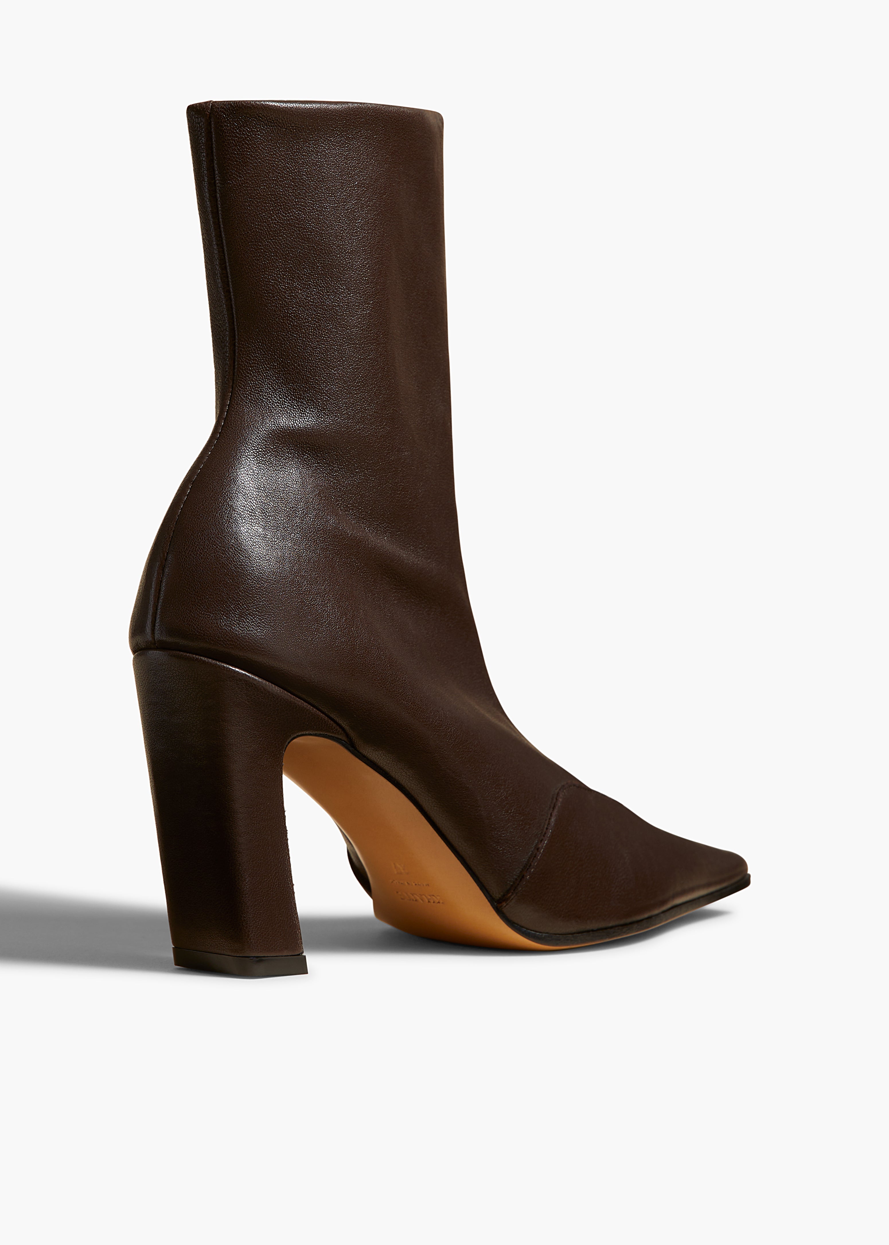 Nevada Stretch High Boot in Dark Brown Nappa Leather