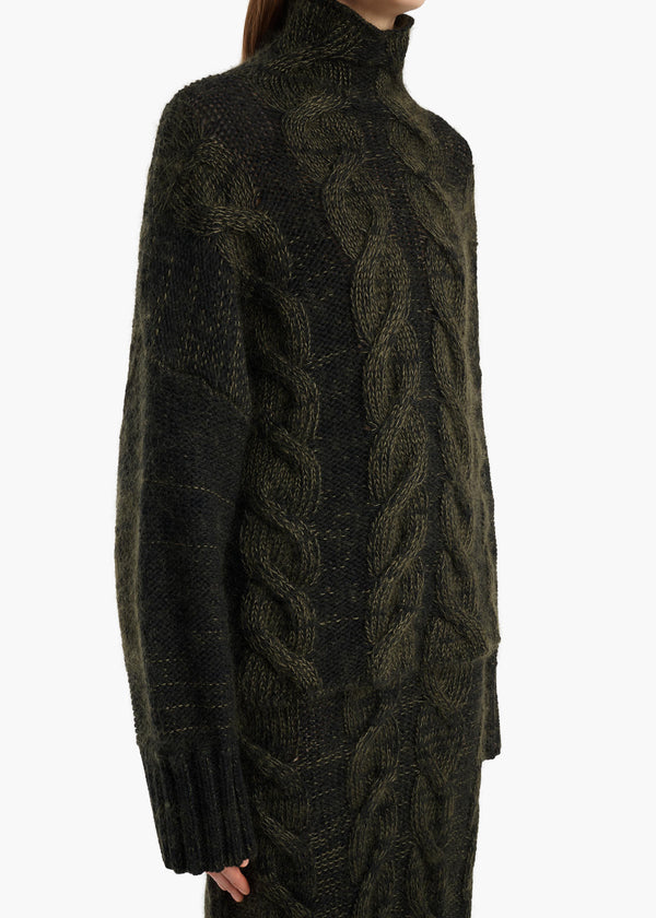 Nico Sweater in Black and Olive Multi
