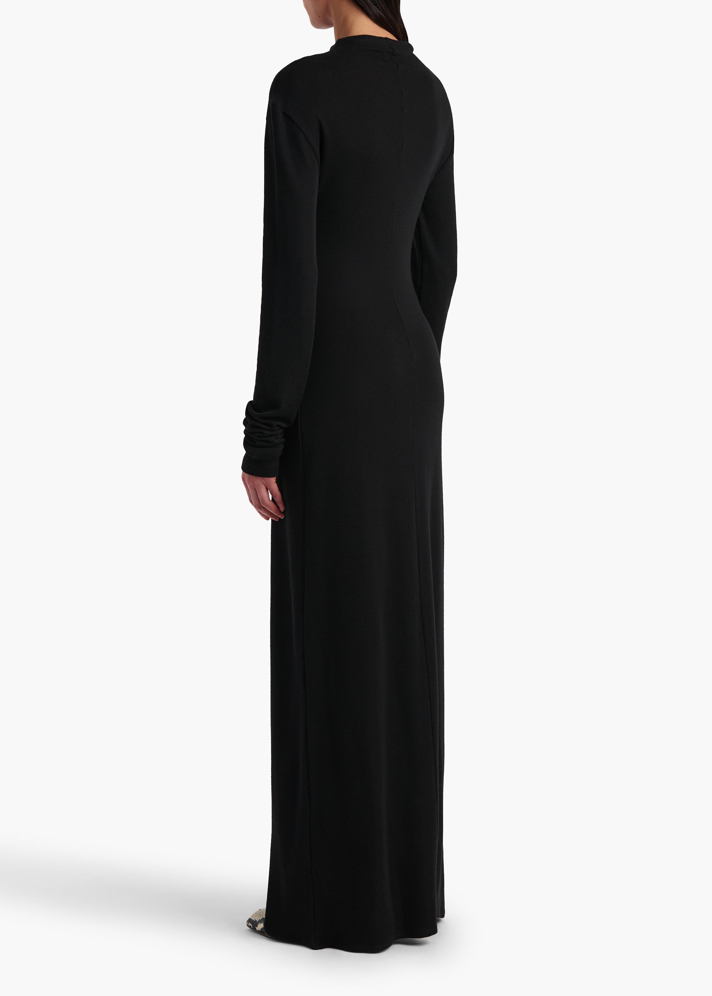 Norla Dress in Black Silk Cashmere Jersey