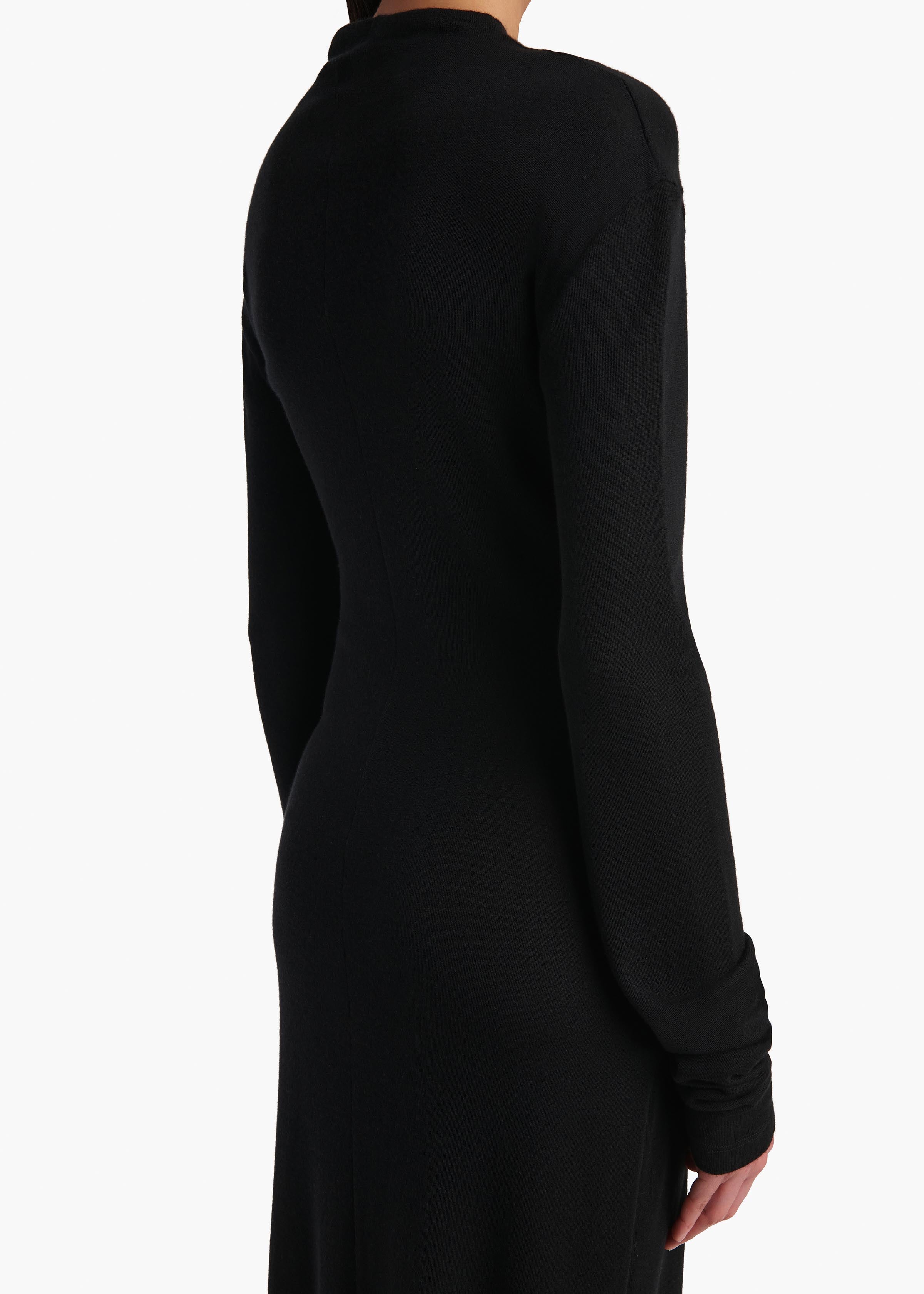 Norla Dress in Black Silk Cashmere Jersey