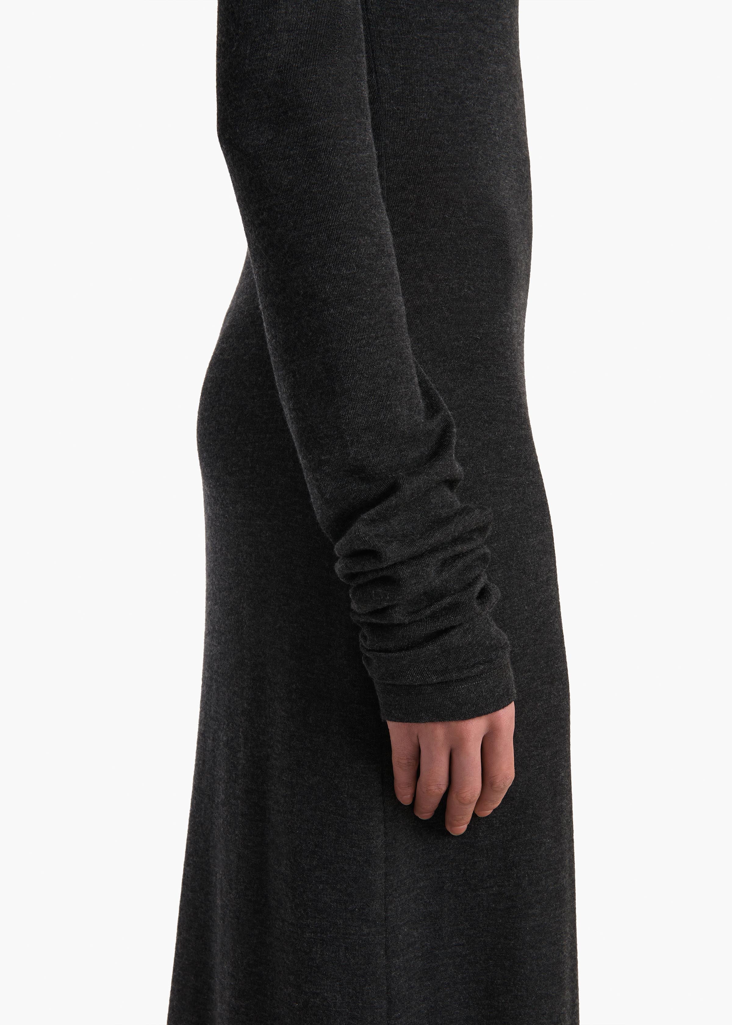 Norla Dress in Charcoal Silk Cashmere Jersey